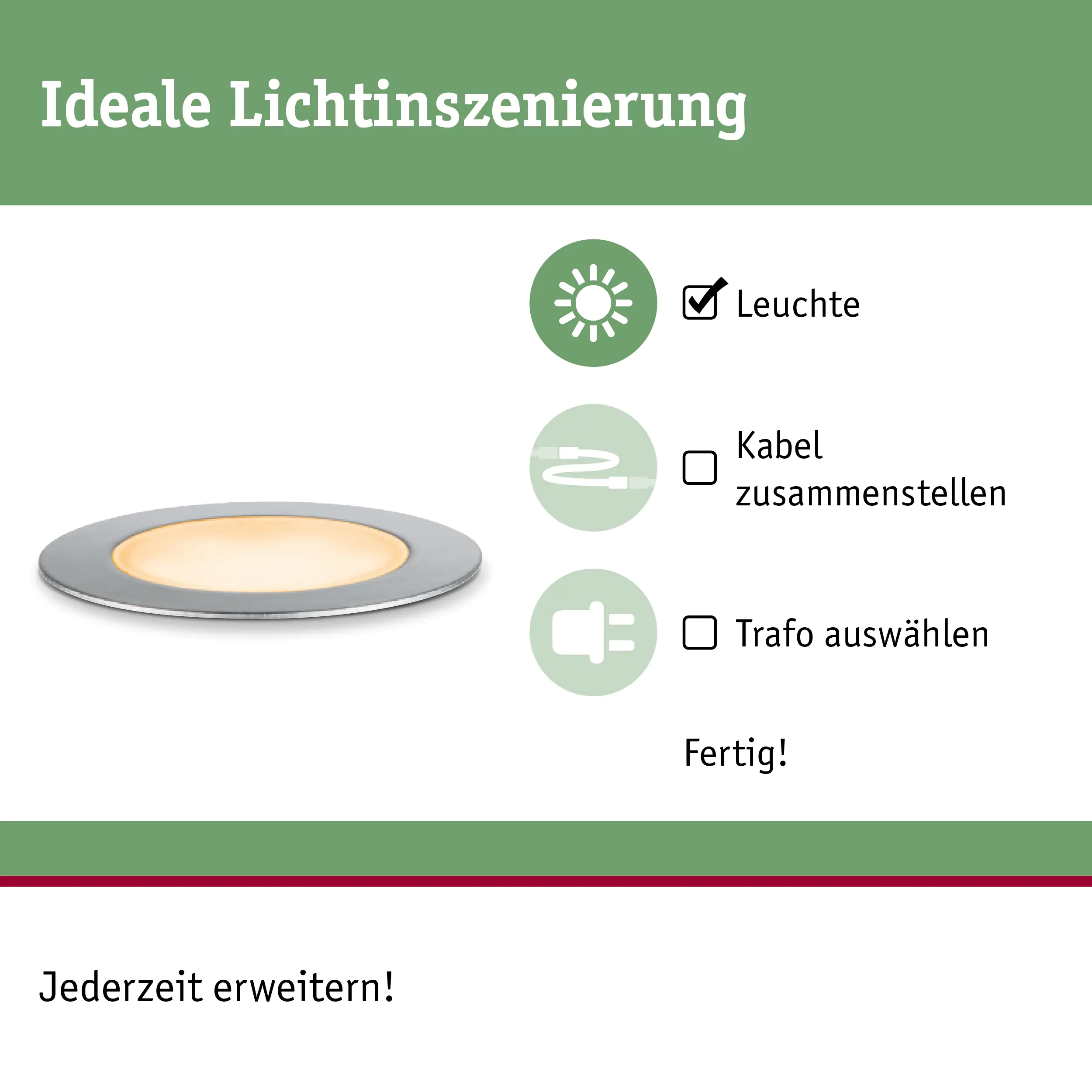 Paulmann Plug & Shine LED Bodeneinbauleuchte Floor insect-friendly Ø 7 cm