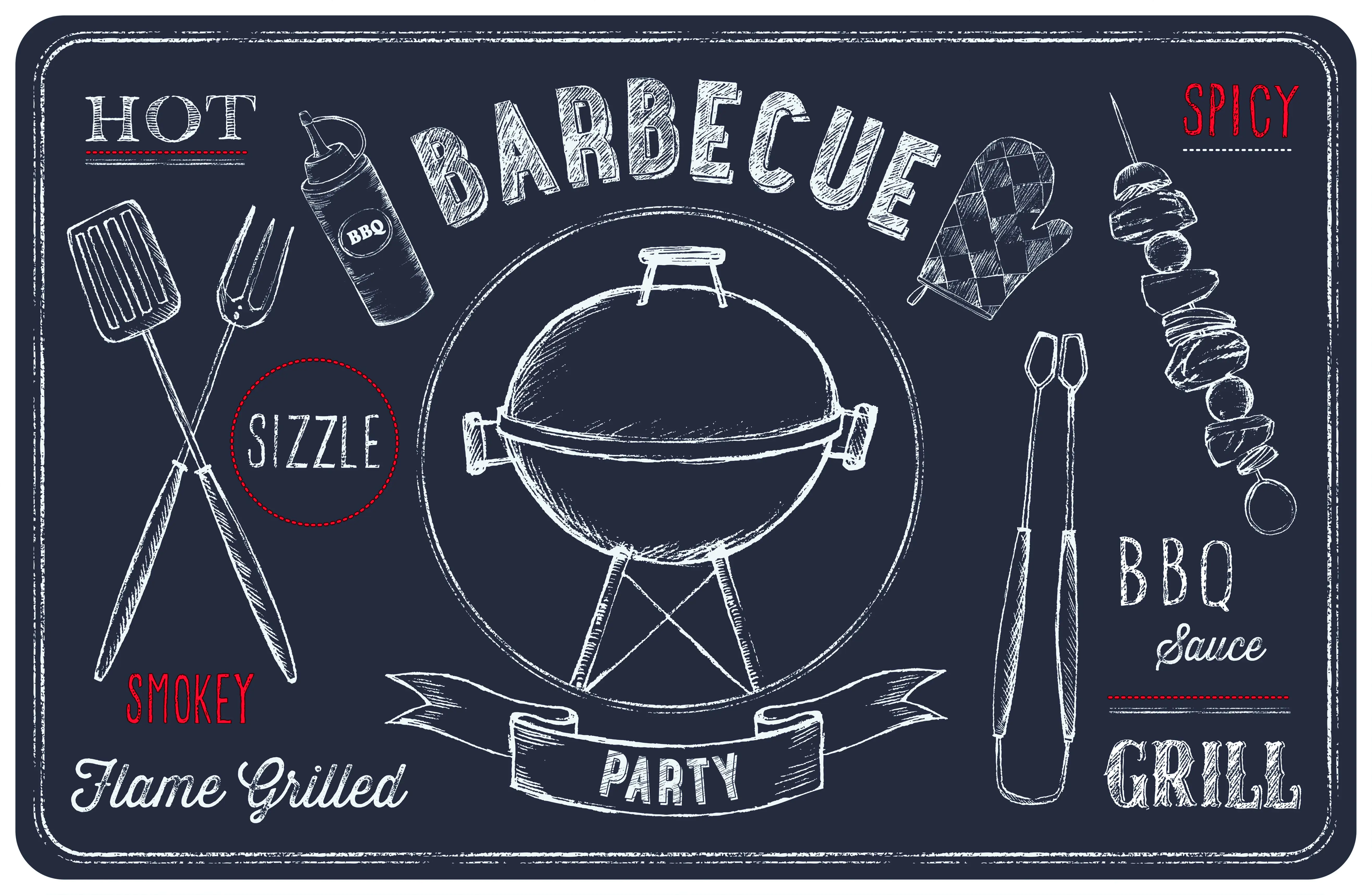 4007386324955 d-c-table® Tischset Rio Barbecue 44 x 29 cm, schiefer