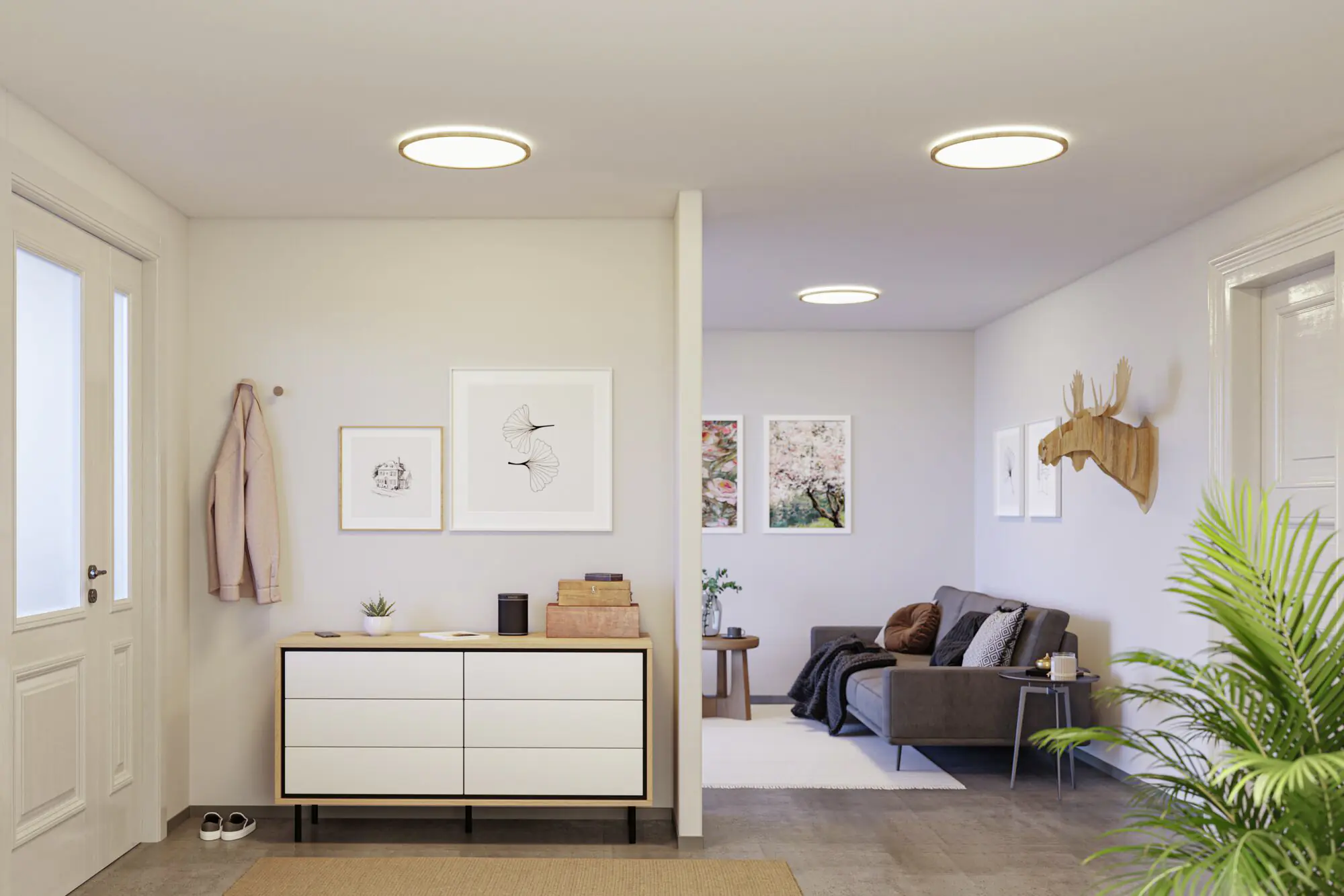 Paulmann LED Deckenleuchte Atria Shine Backlight Holzoptik Ø 42cm