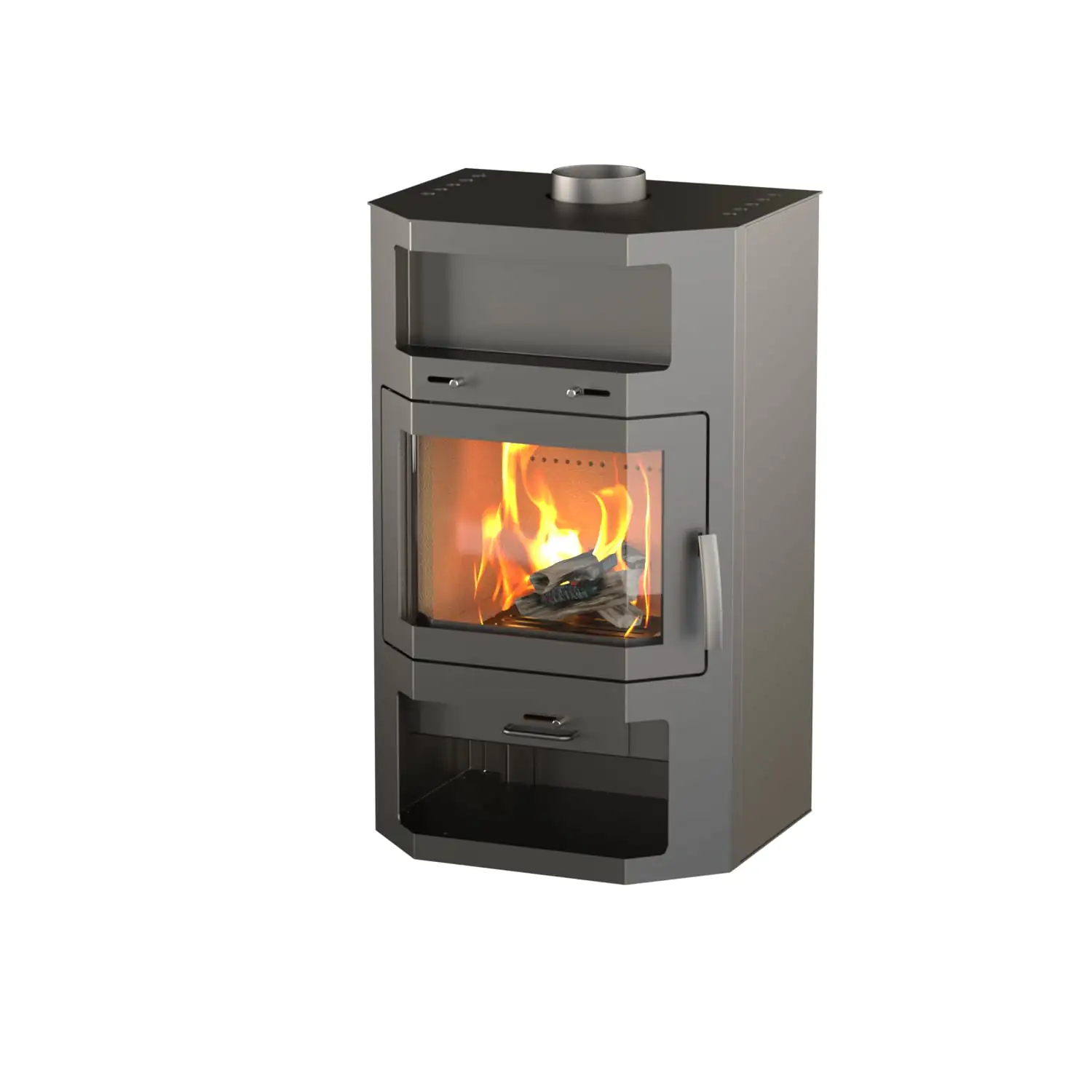 Thermia Kaminofen Bali Max Stahl gussgrau 8,5 kW