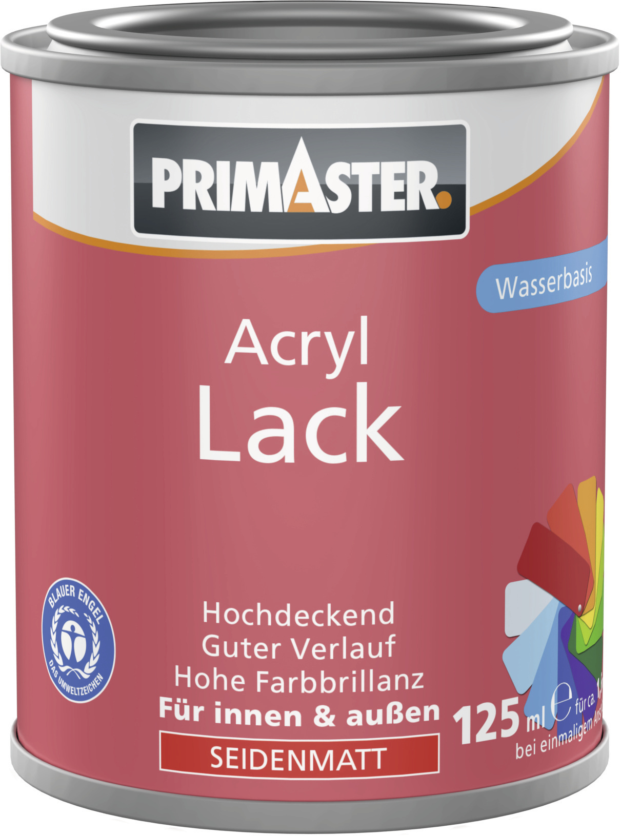 Primaster Acryl Lack feuerrot seidenmatt 125 ml