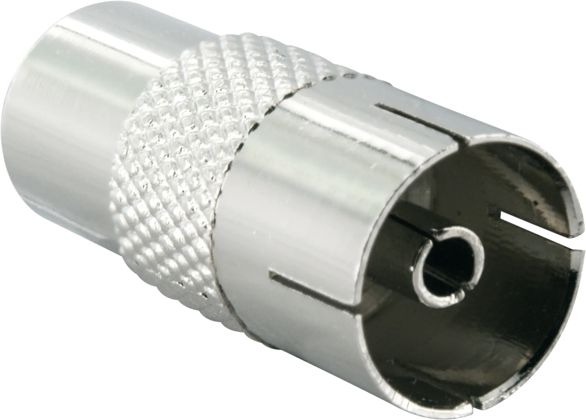 Schwaiger Koaxial Adapter UEST8027 531 silber, 1x IEC Stecker / 1x IEC Buchse