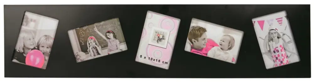 Bilderrahmen Multishot 5 Fotos, schwarz, 20 x 80 cm