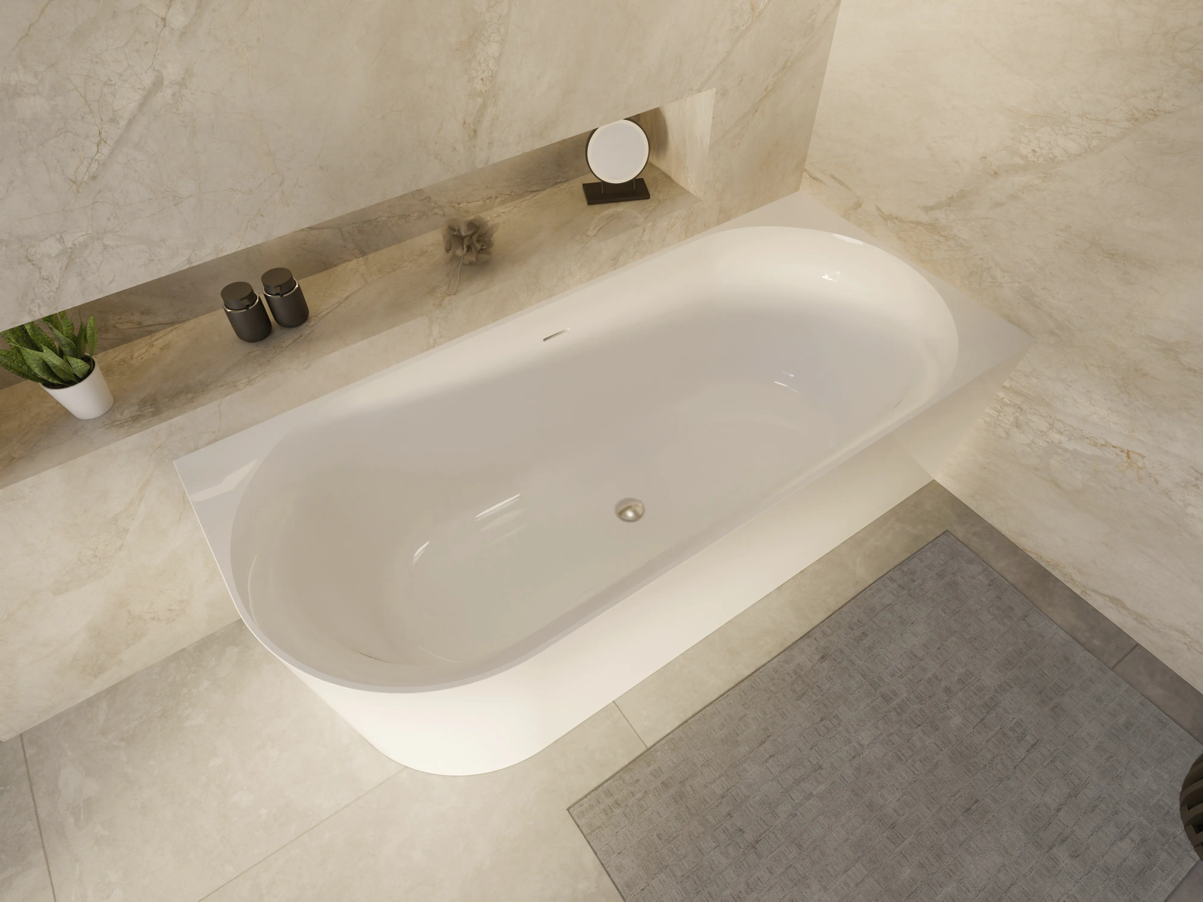 Ottofond Badewanne Mince Corner links 170 x 75 cm weiß