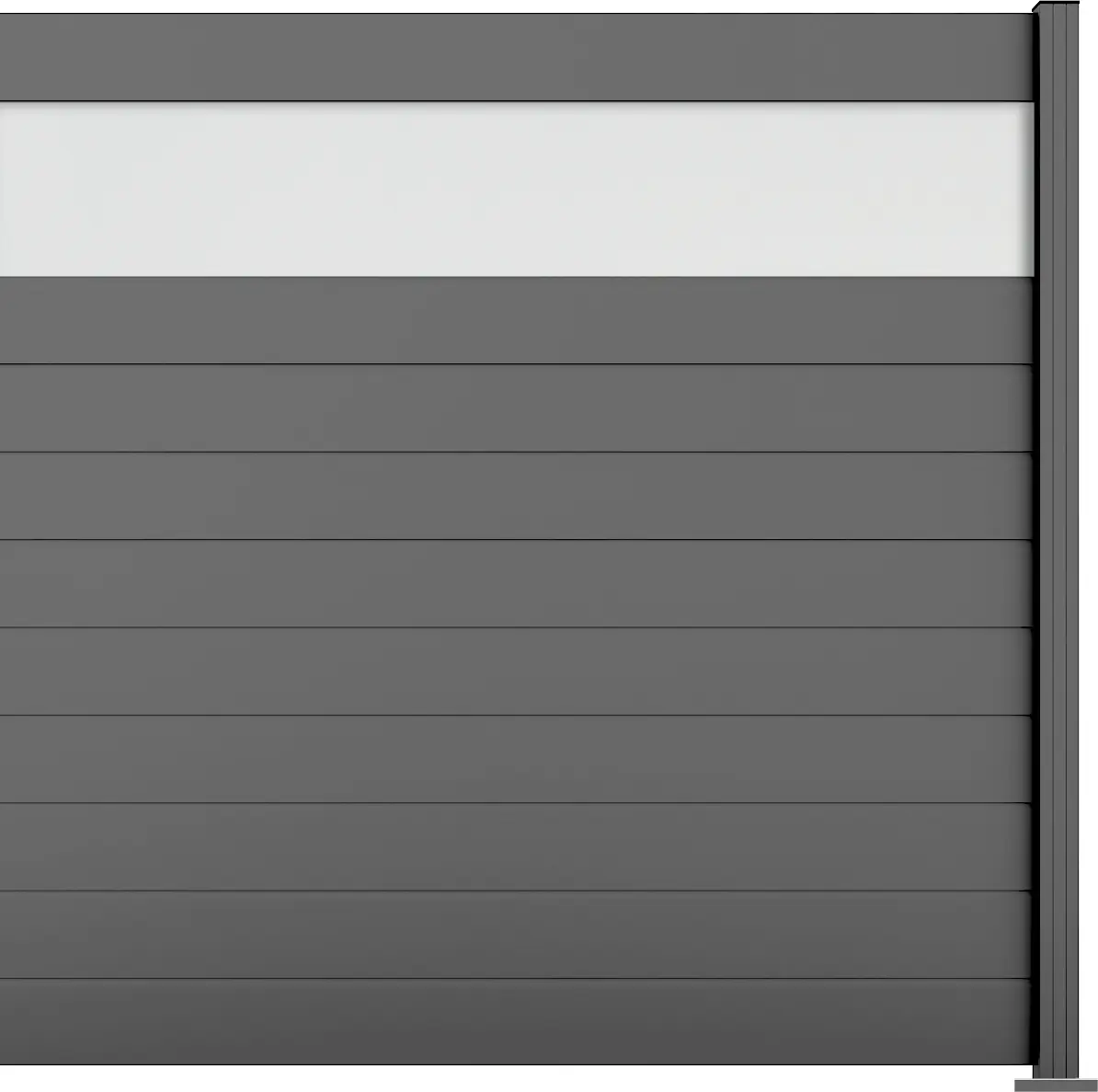 Ambiente Alu-Zaun Erweiterungsset Paneel 150 grau 187 x 184,2 cm  