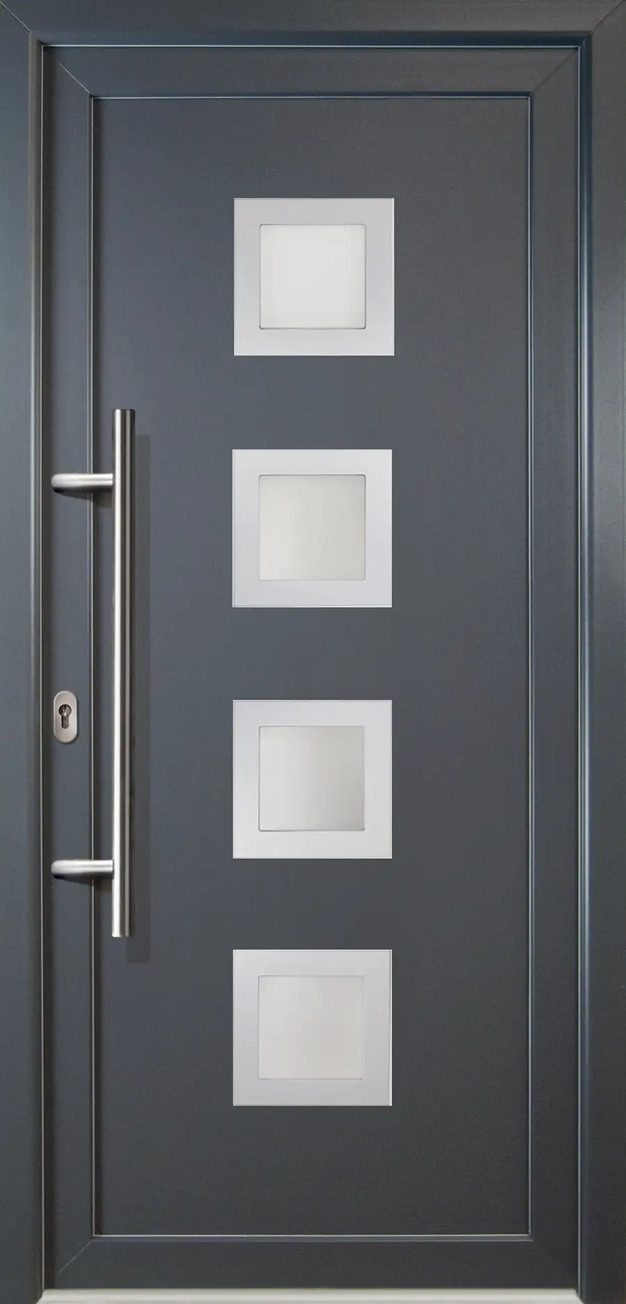 4060691164500 Meeth Haustür Signum PVC Exclusiv PVC Modell 84 88 x 208 cm, DIN links, Titan