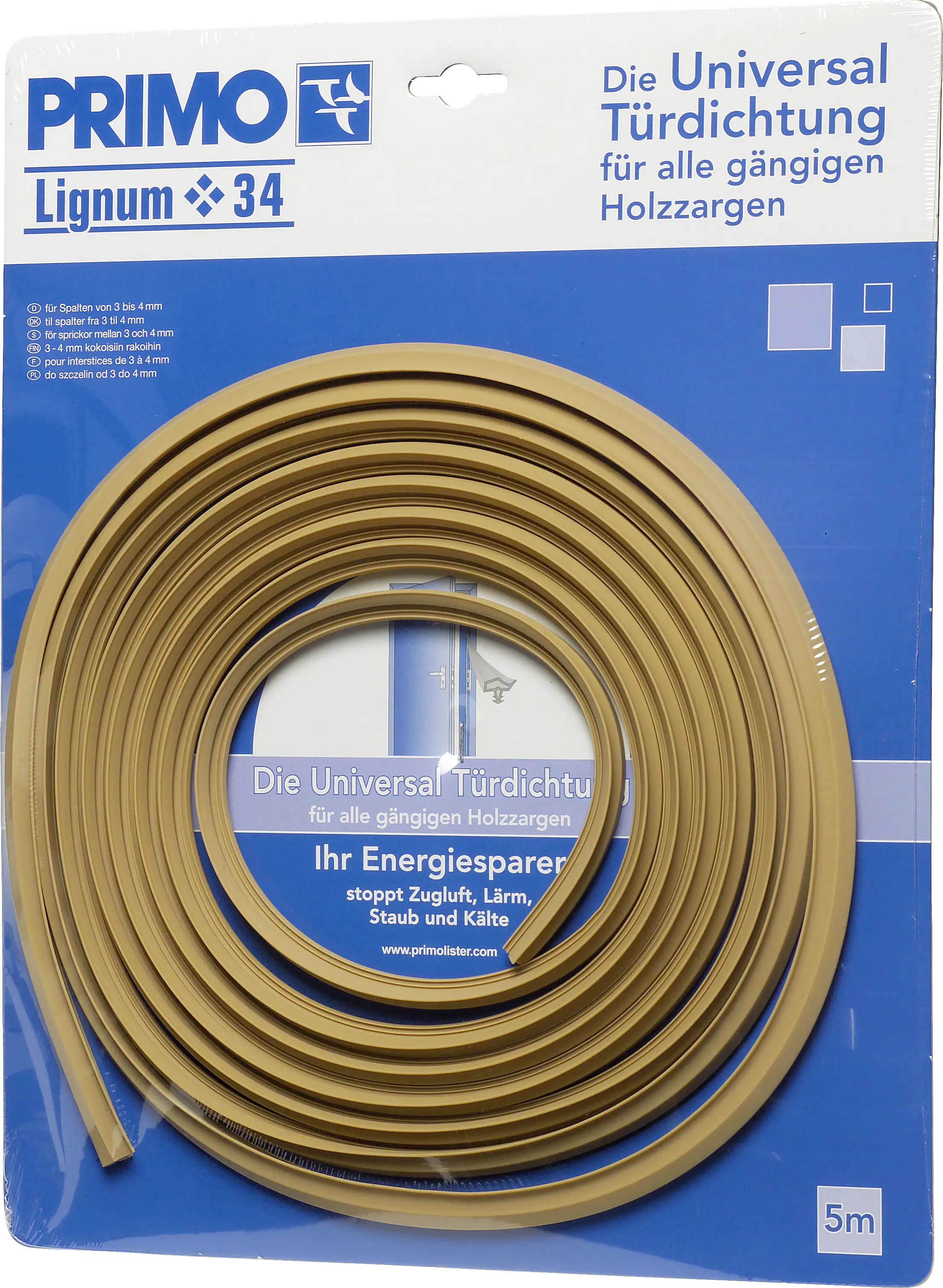 Primo Universaldichtung Holzzarge Lignum 34 beige, 5 Meter