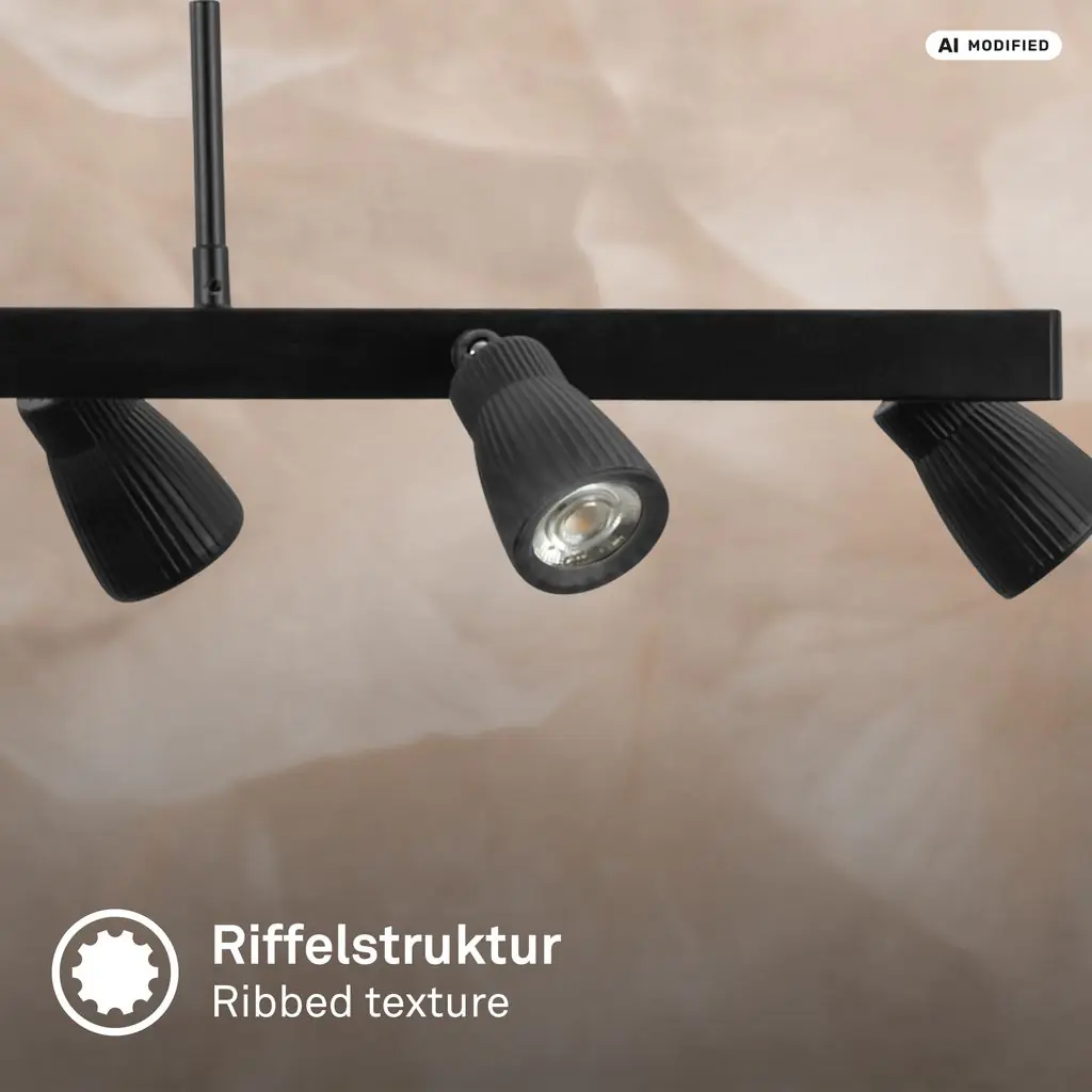 Briloner LED-Pendelleuchte RIFF 6-flammig 80,5 x 120 cm altweiß warmweiß
