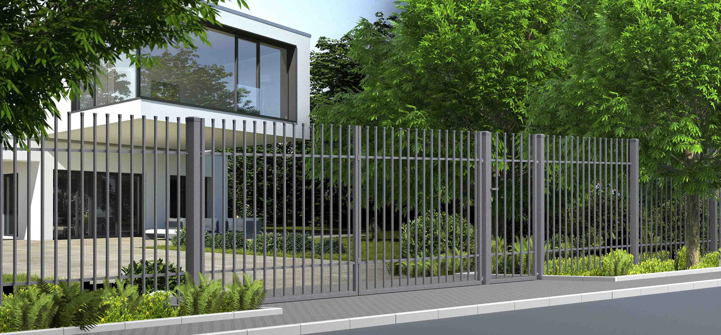 Polbram Zaun-Komplettset Linus 120 425 cm inkl. Zaunfelder, Pfosten und Halterungen