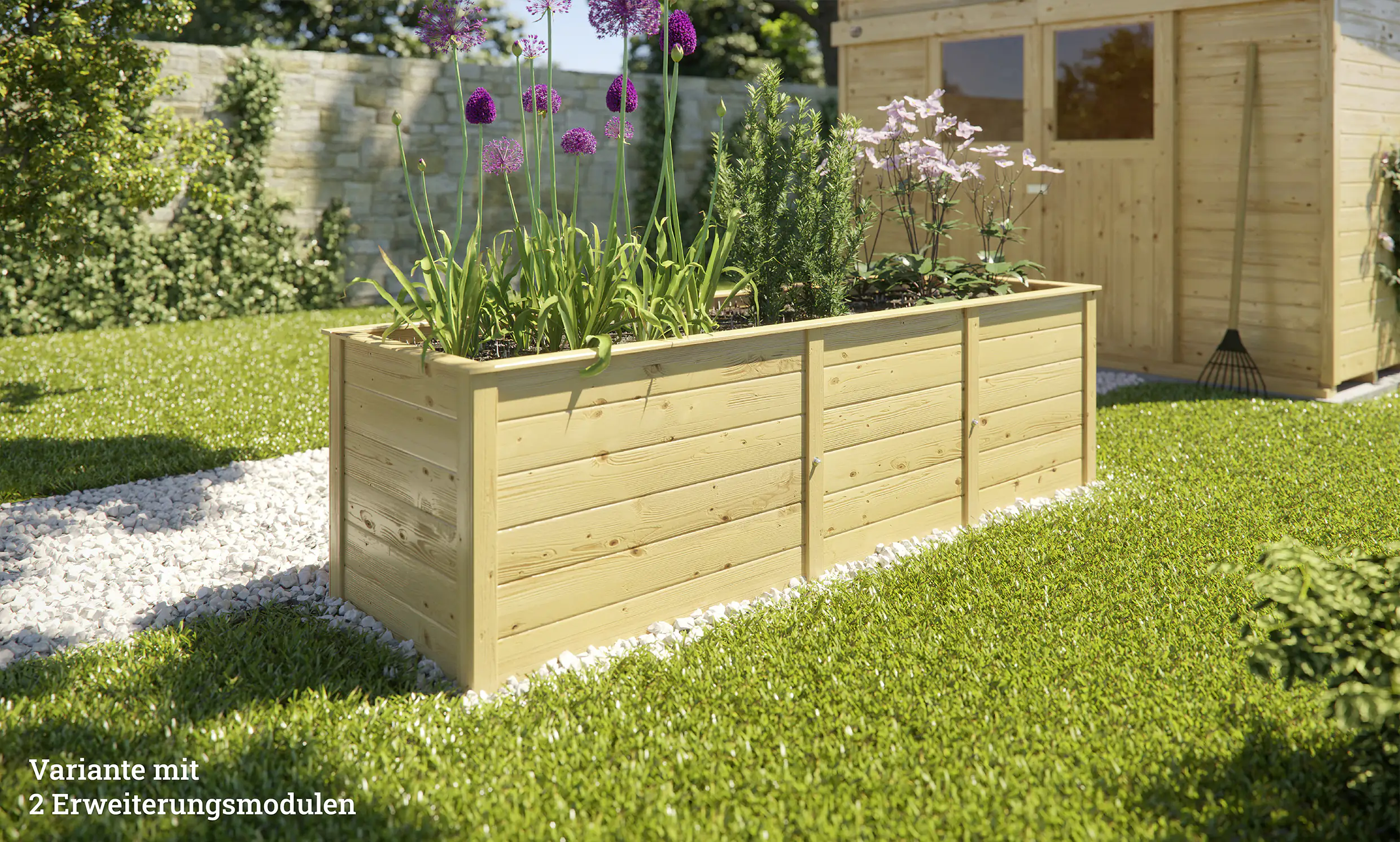 Weka Ergänzungssatz Hochbeet Modular , 21 mm, natur, 67 cm