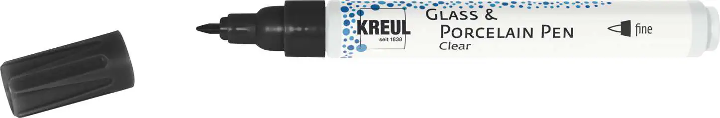 Kreul Glass & Porcelain Pen Clear fine schwarz 1 - 2 mm