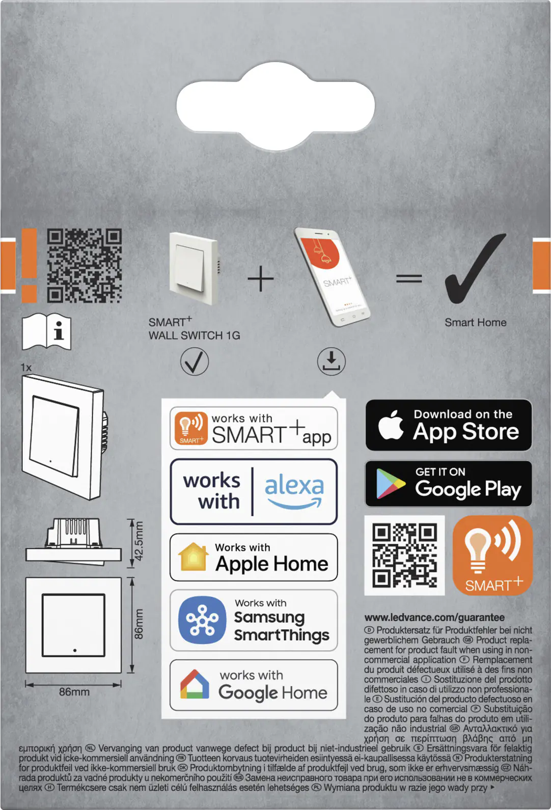 Osram Wandschalter Smart+ WiFi MATTER WALL SWITCH 1G weiß