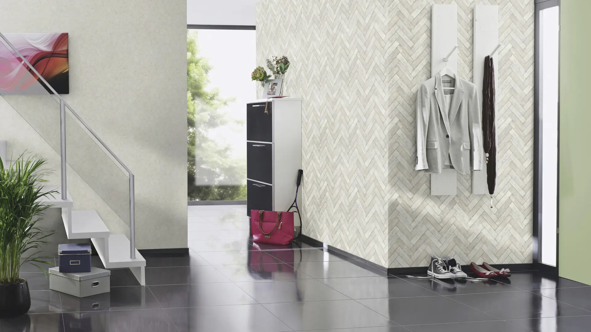 Rasch Vliestapete 520859 Grau-Hellgrau Uni 10,05 m x 0,53 m