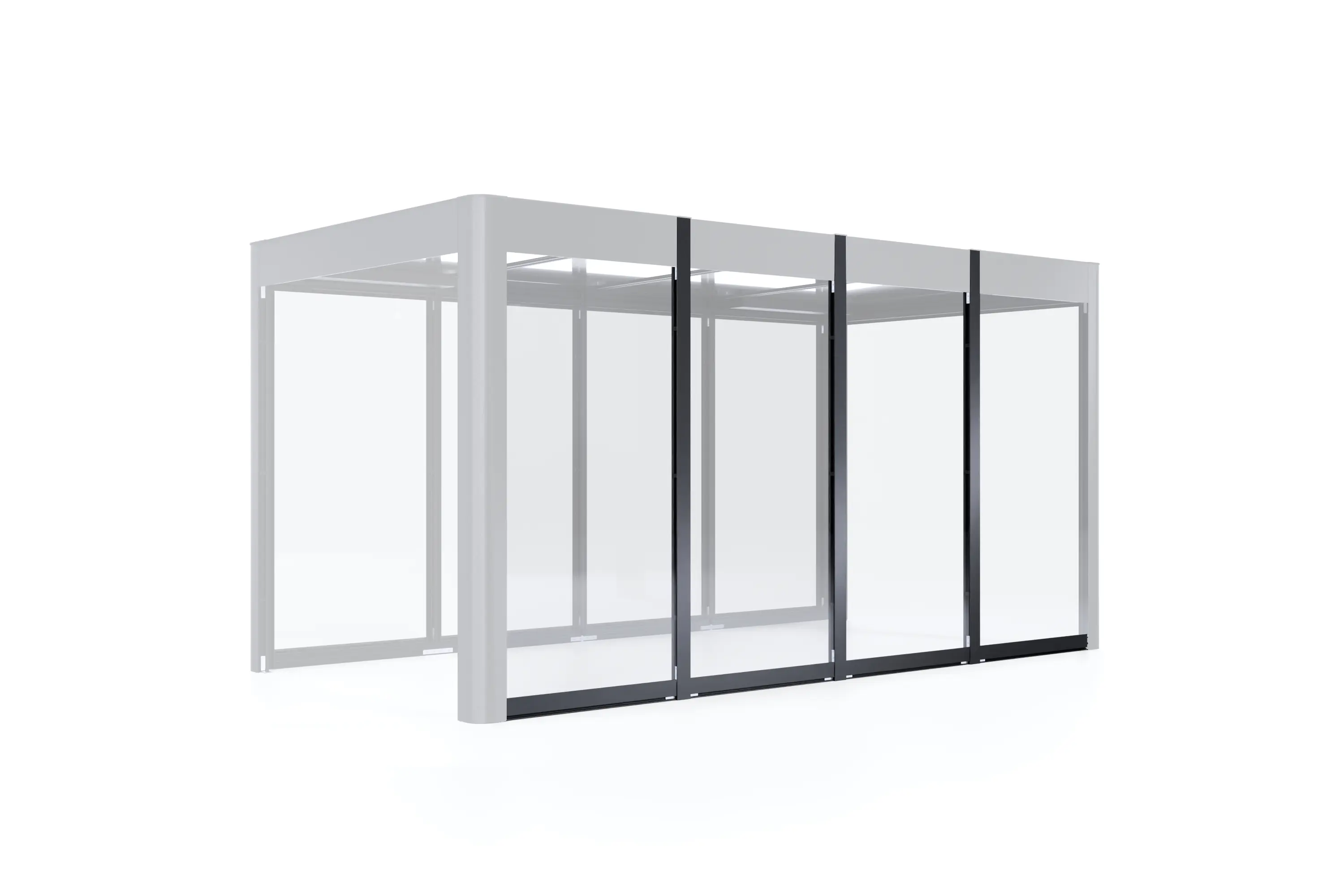 SunElements Wandelement für Gartenhaus SunCover mit Acrylglas 6 mm klar 4 m breit anthrazit-metallic