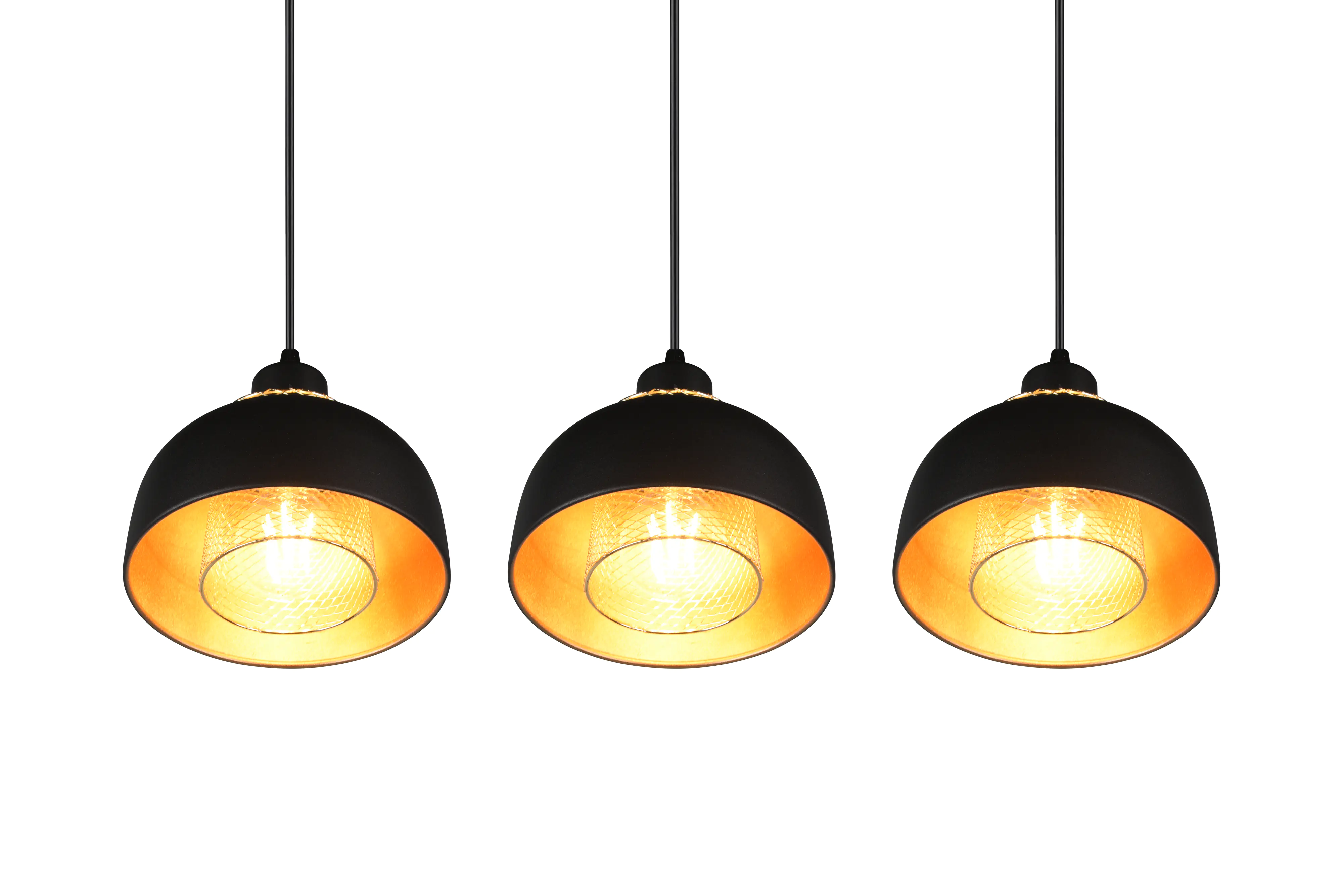 Trio Leuchten Pendelleuchte Punch 3xE27, schwarz matt