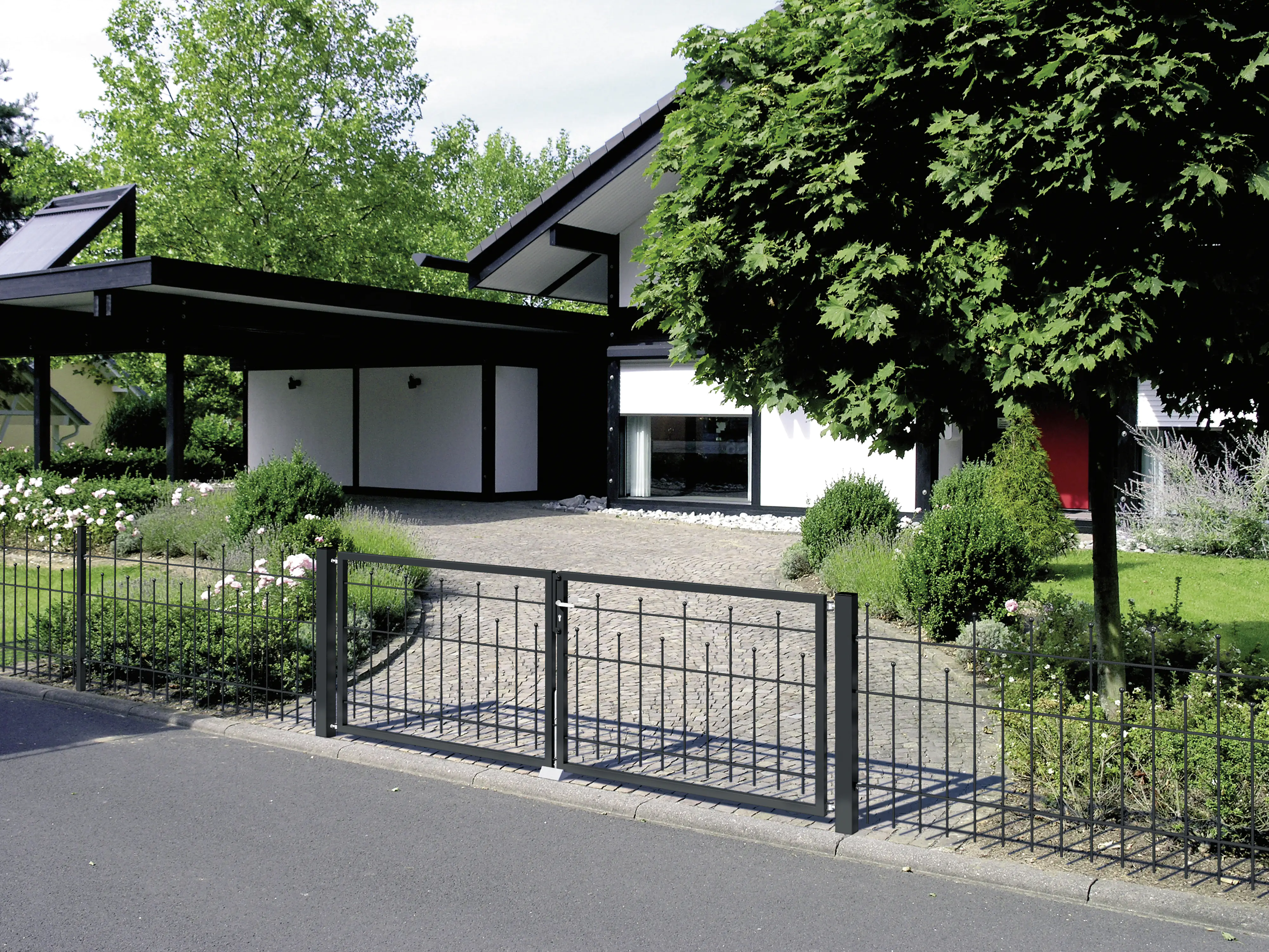 Alberts Komplettset Tor Madrid 300 x 100 cm anthrazit