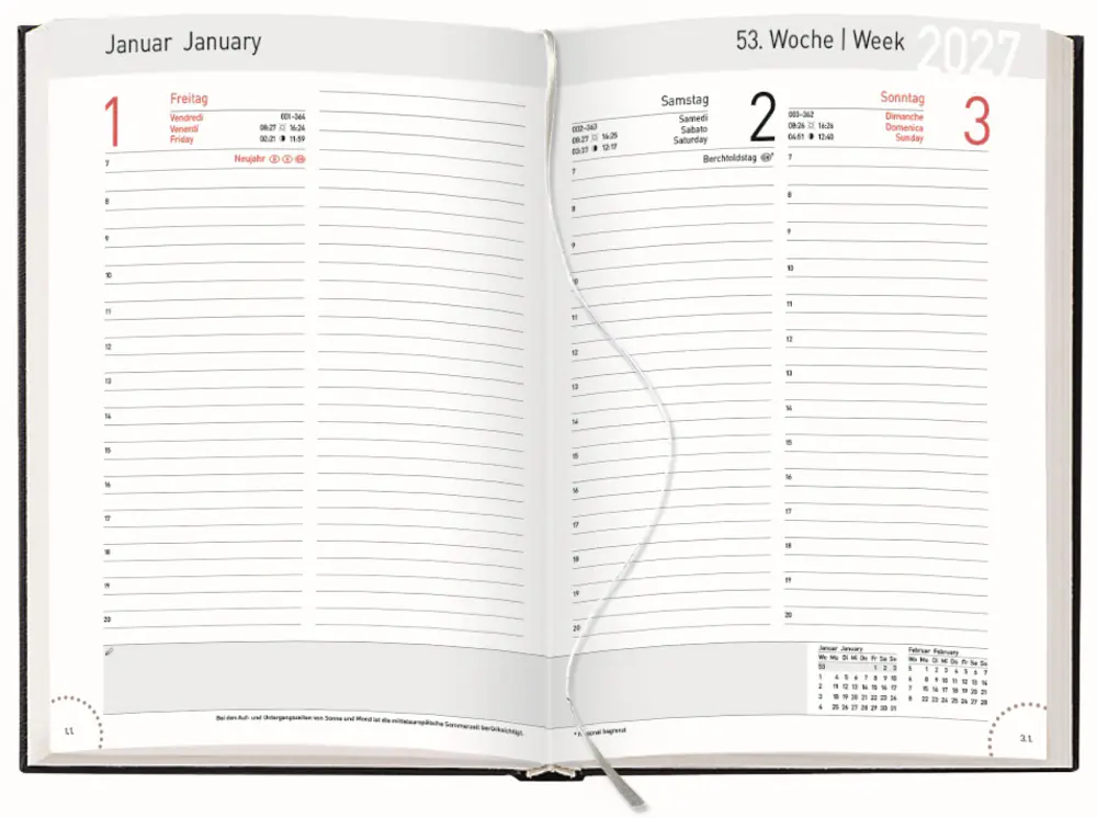 Korsch Kalender Buch Chef-Timer Balaton 2027 burgund