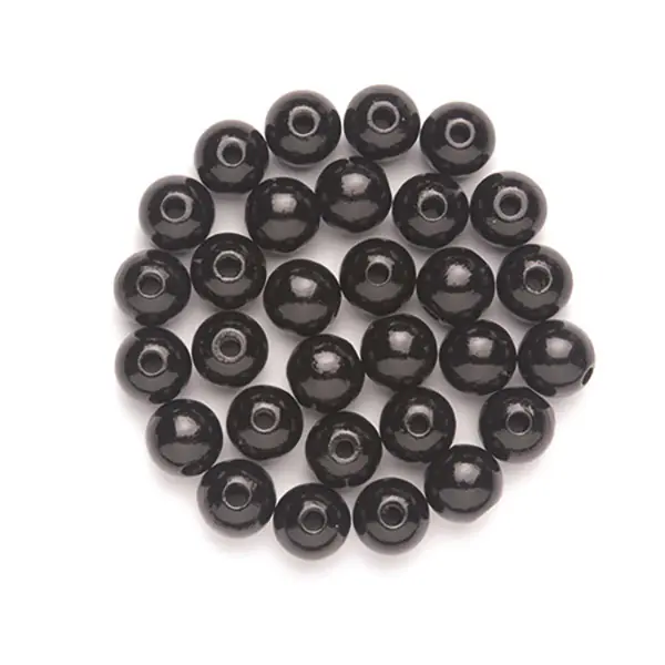 Glorex Holzperle schwarz 6 mm - 118 Stück