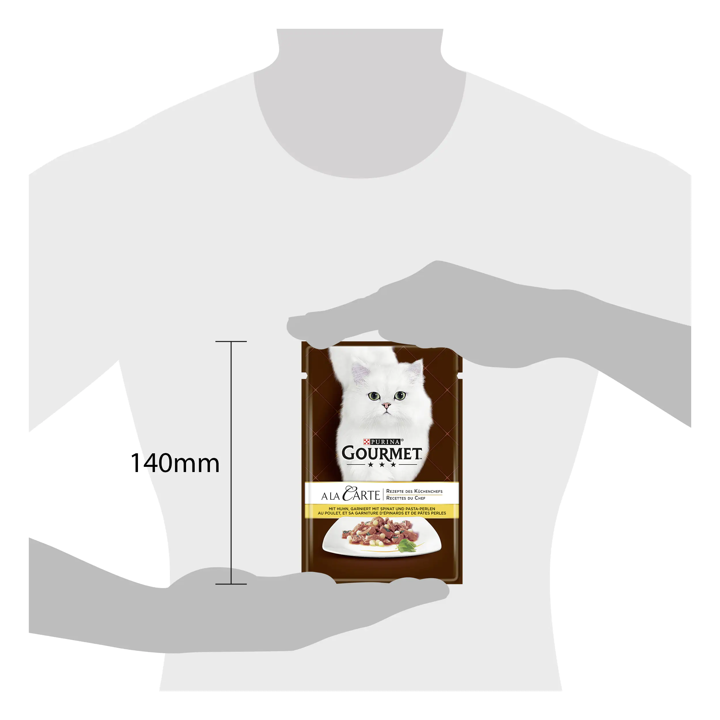 Gourmet A la Carte mit Huhn garniert mit Pasta-Perlen 85 g Gourmet A la Carte mit Huhn garniert mit Pasta-Perlen 85 g