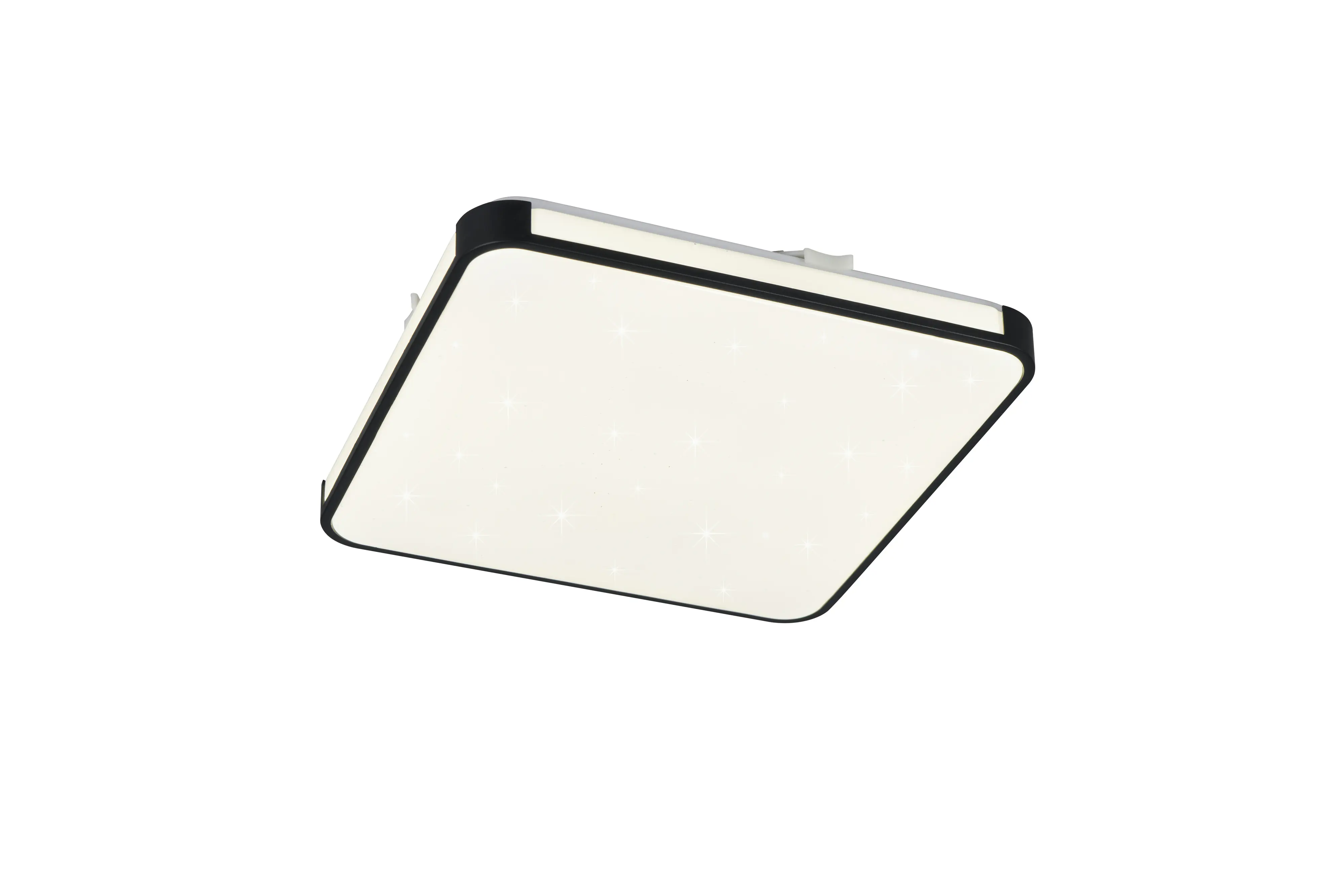 Reality LED-Deckenleuchte Relus 27x27 cm schwarz matt Starlight Effekt kaltweiß