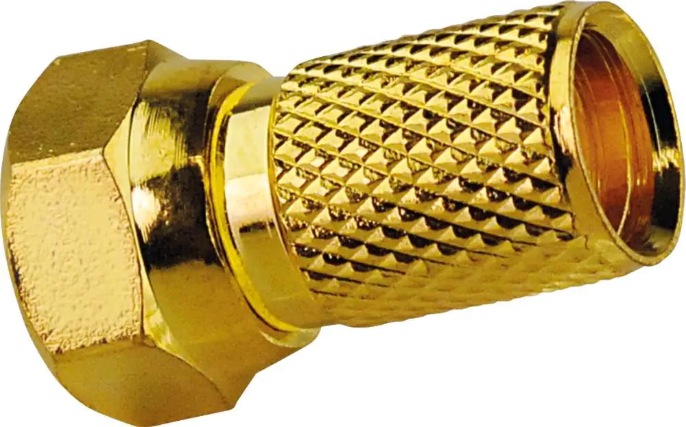 Schwaiger F Stecker GOFST7001 537 vergoldet 1x F Aufdrehstecker für Kabel mit 7mm Durchmesser Schwaiger F Stecker GOFST7001 537 vergoldet 1x F Aufdrehstecker für Kabel mit 7mm Durchmesser