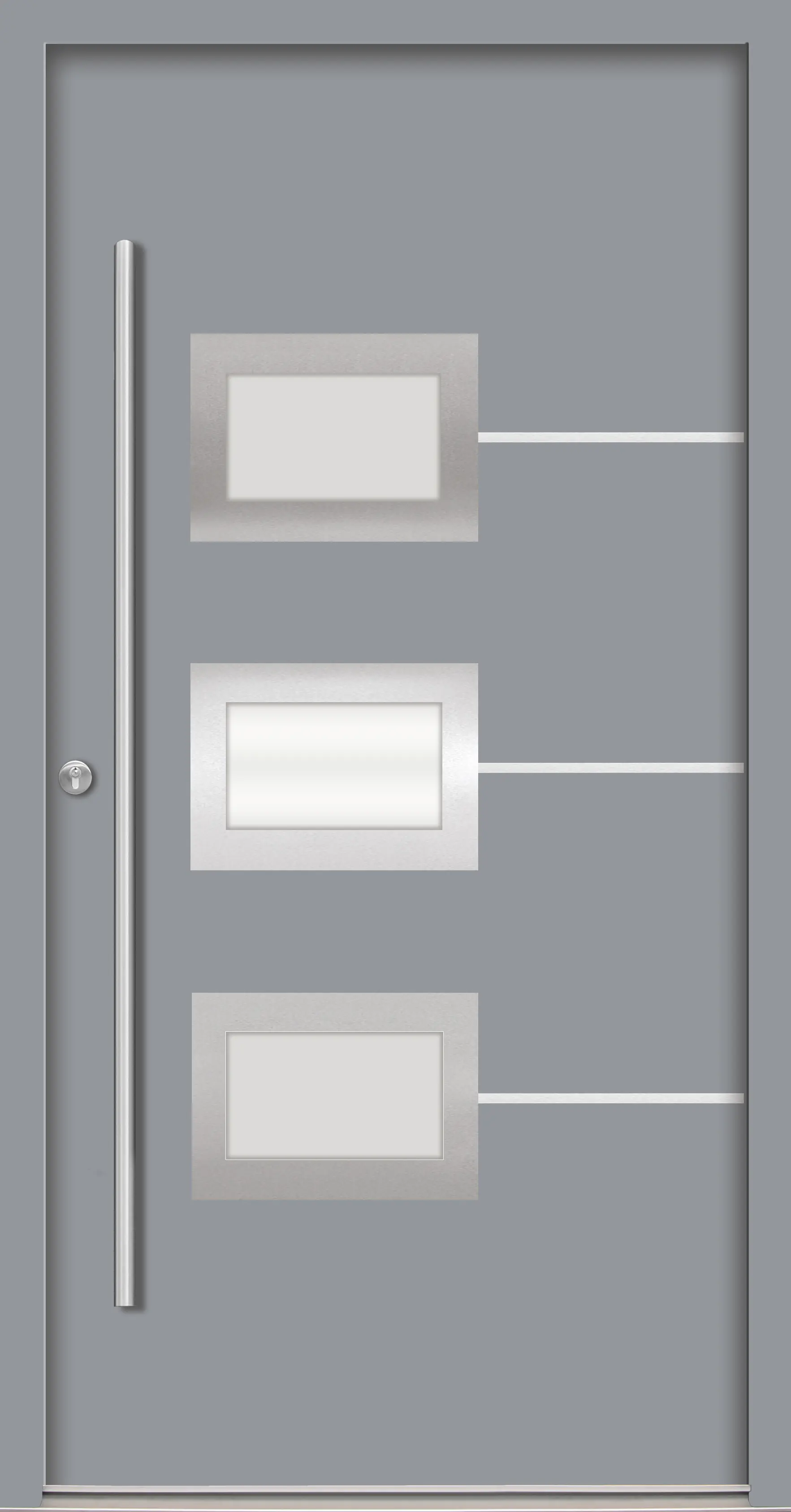 Splendoor Haustür Passivedoor Premium B03 Grau DIN Links 100 x 210 cm