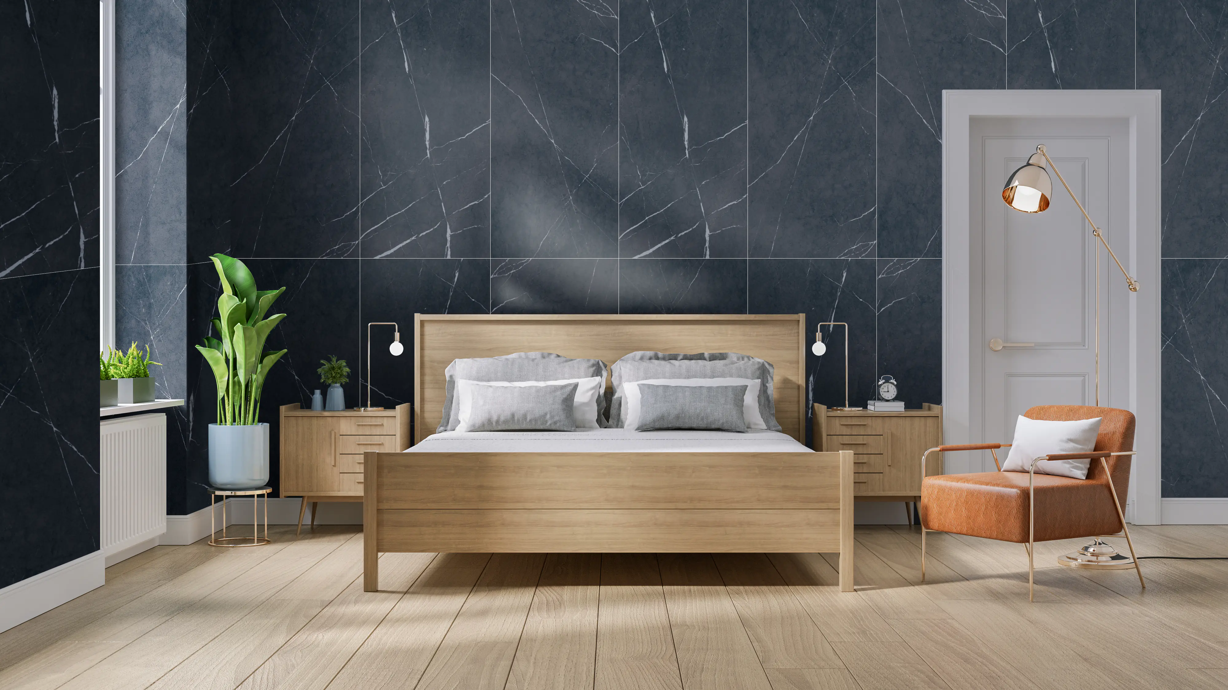 Bodenfliese Feinsteinzeug Premium Marble 30 x 60 cm anthrazit