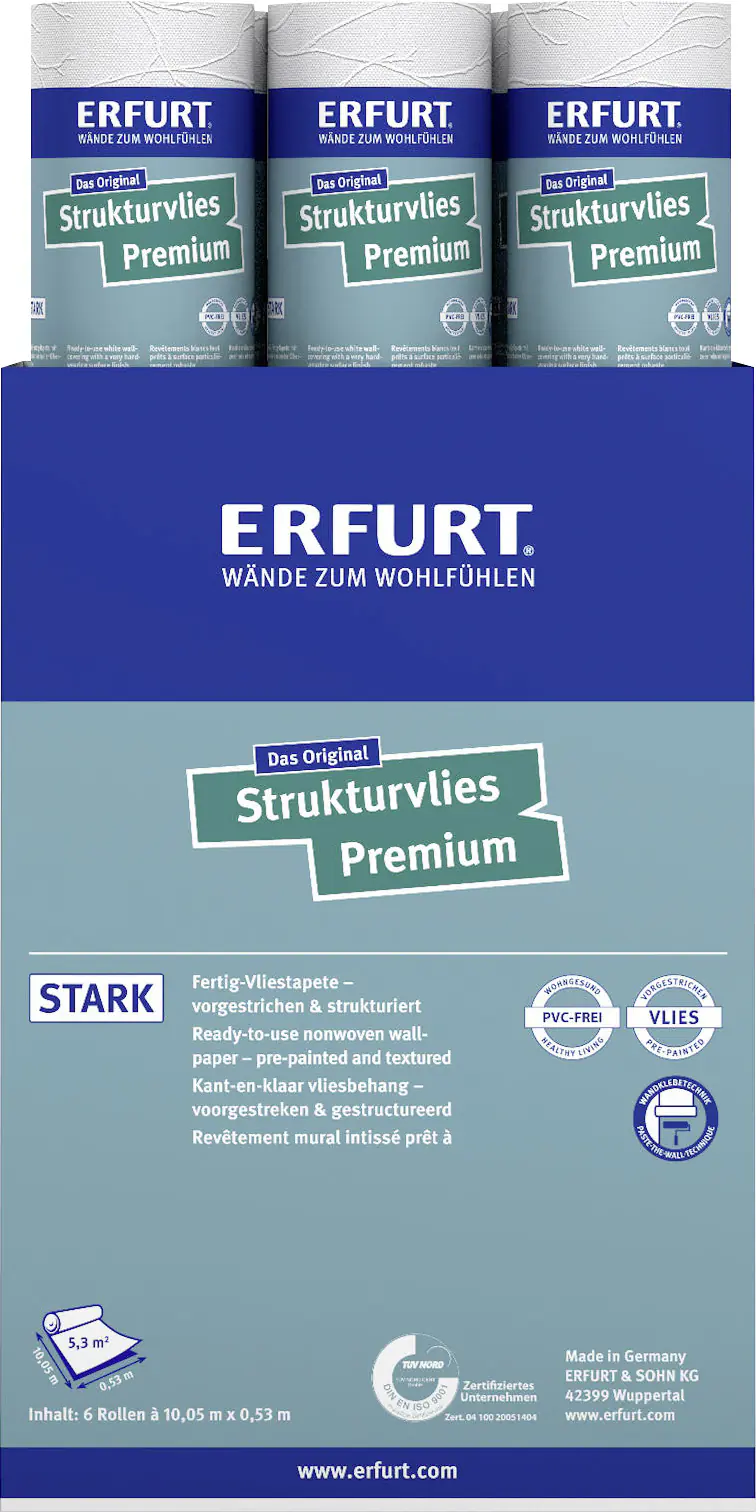 Erfurt Vliestapete Premium 505 weiß 10,05 x 0,53 m Erfurt Vliestapete Premium 505 weiß 10,05 x 0,53 m