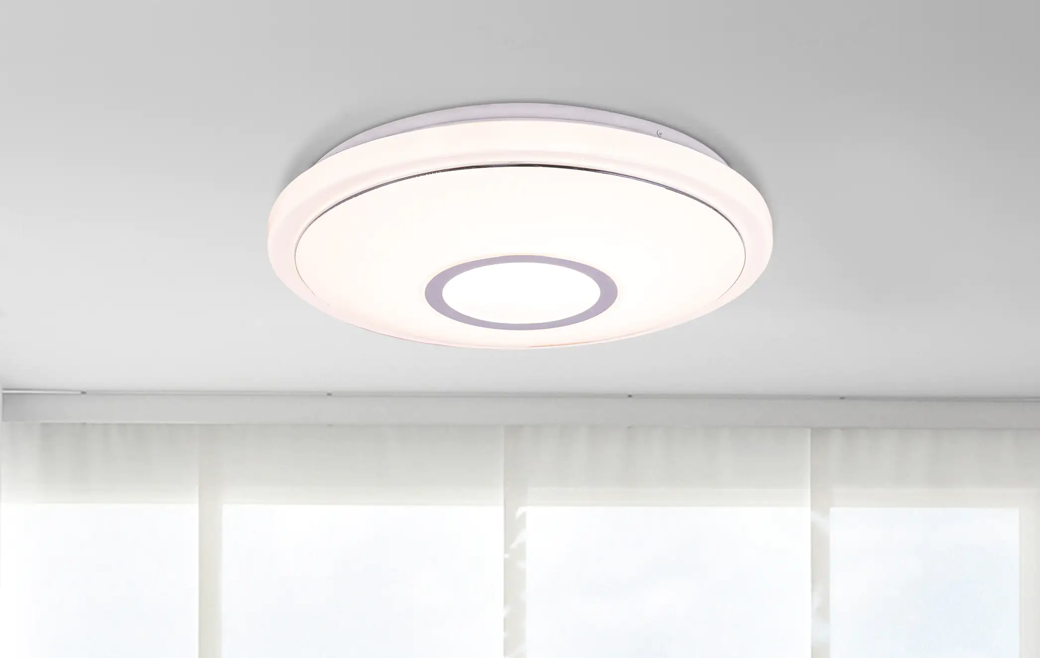 9007371386499_4 Globo LED Deckenleuchte Connor weiß Ø 40 cm mit Sternenhimmel