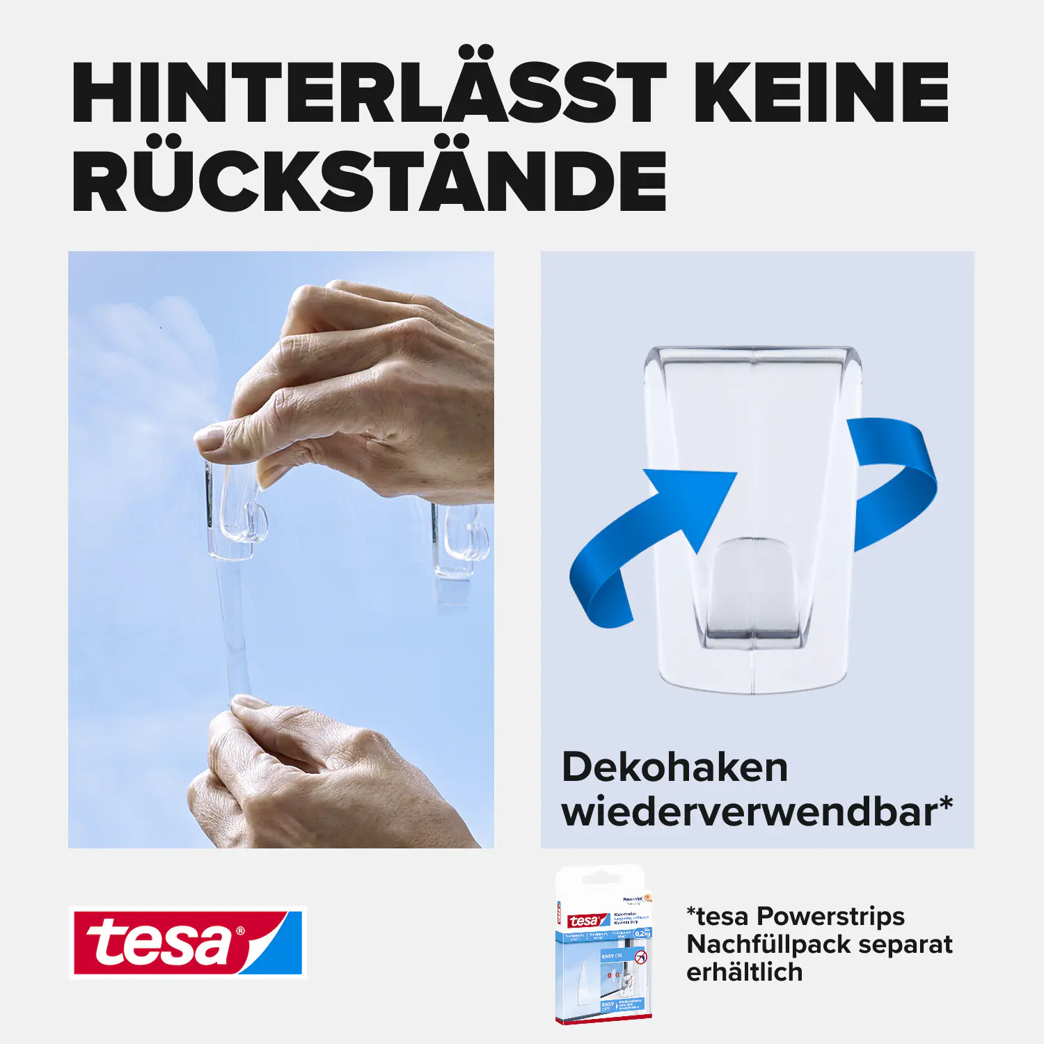 tesa Klebehaken Traglast 1 kg, 2 Stück