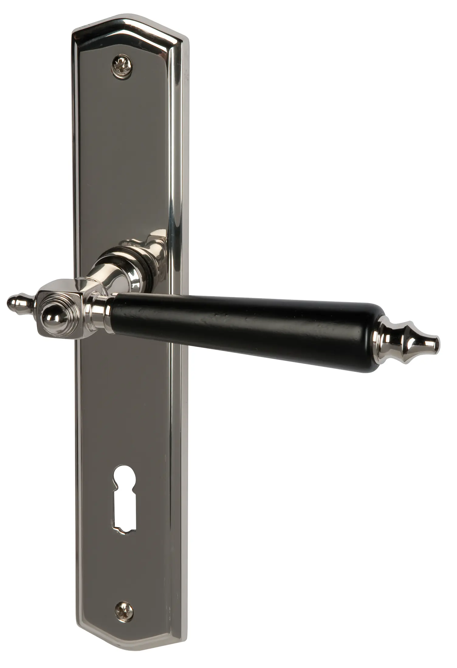 Alpertec Türgarnitur Langschild Odin BB Edelstahl poliert Griff schwarz 23 x 4,5 cm