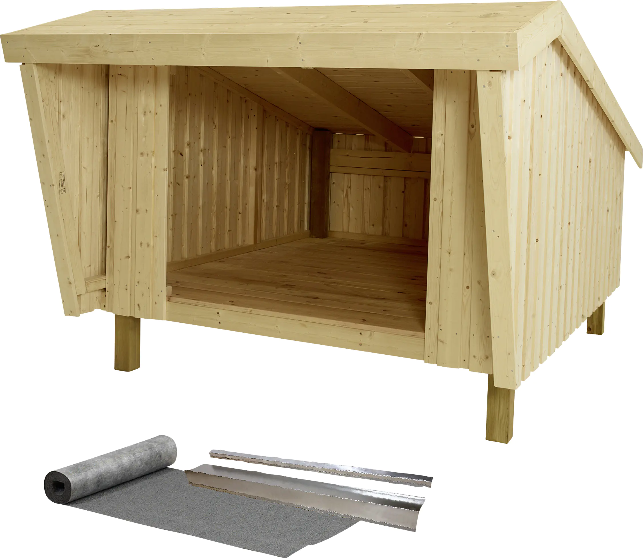 Plus Shelter 198 x 210 cm natur mit Boden und Dachpappe