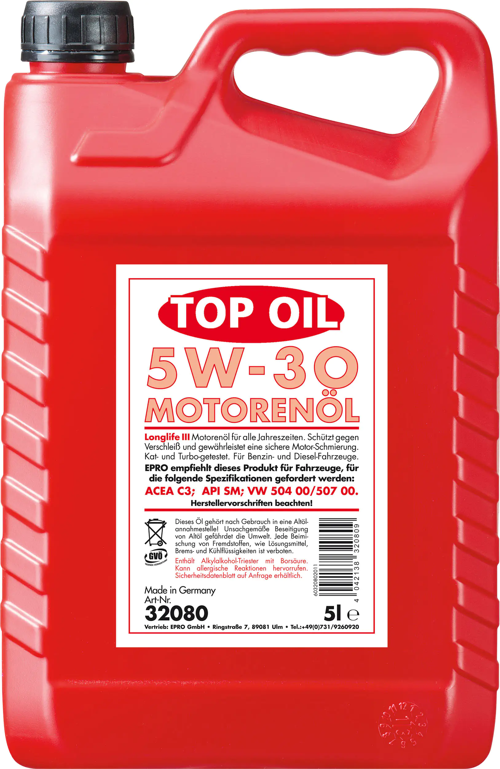 4042138320809 Top Oil Motoröl Longlife III 5W-30 5L