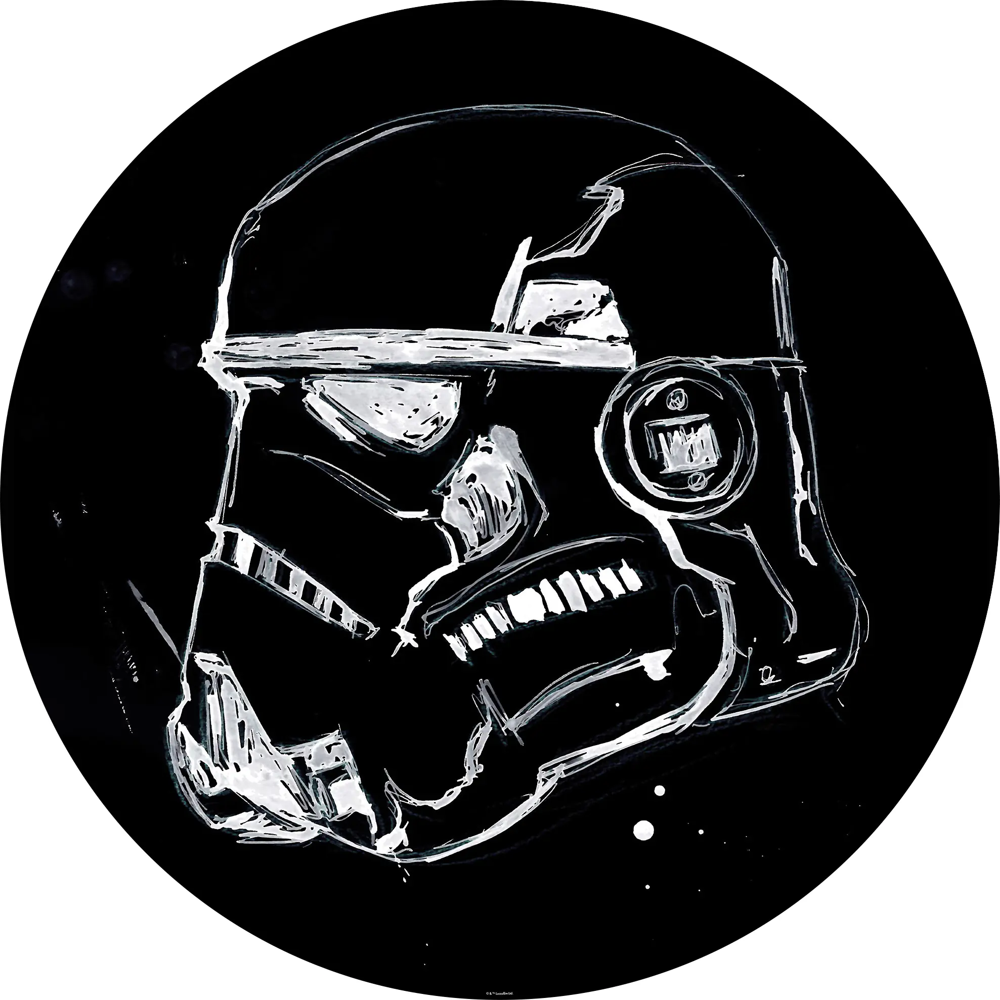 Komar Vlies Fototapete Dot Star Wars Ink Storm Ø 128 cm, selbstklebend