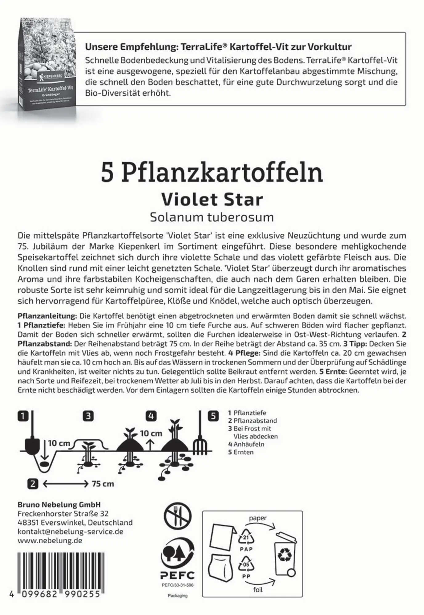Kiepenkerl Pflanzkartoffel Violet Star 5 Stück