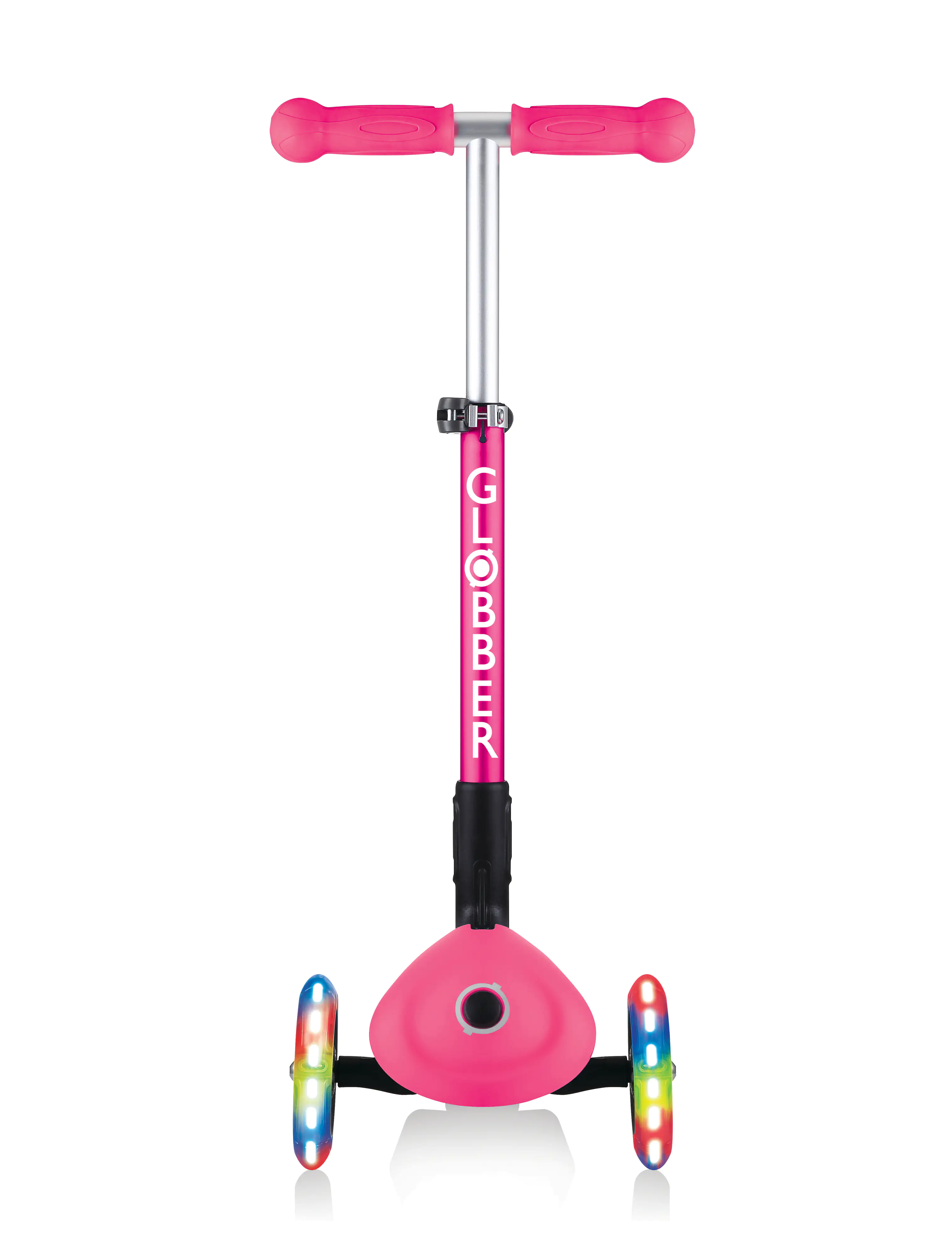 Globber Scooter Junior Foldable Lights fuchsia pink mit Leuchtrollen