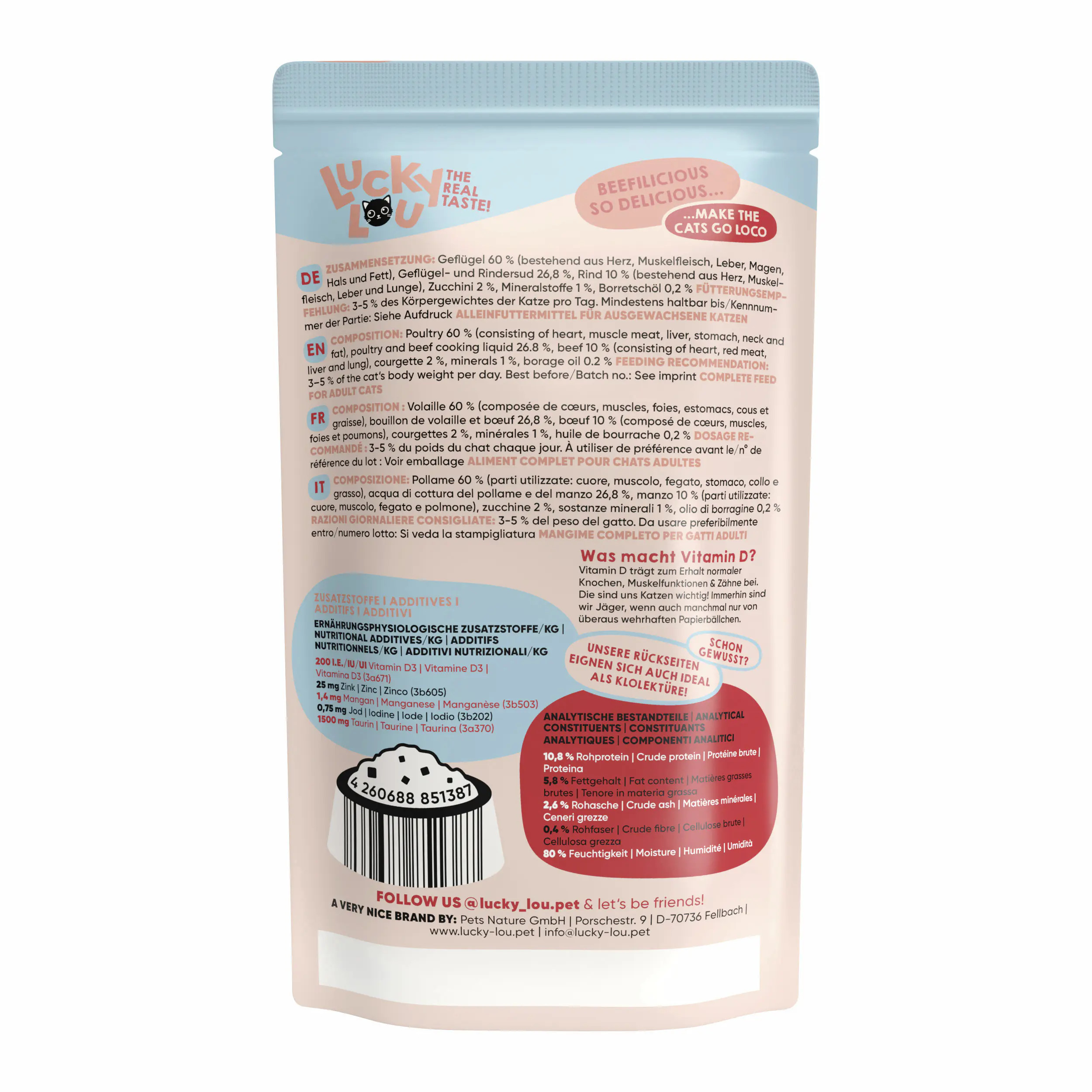 Lucky Lou Lifestage Adult Geflügel und Rind 125g Lucky Lou Lifestage Adult Geflügel und Rind 125g