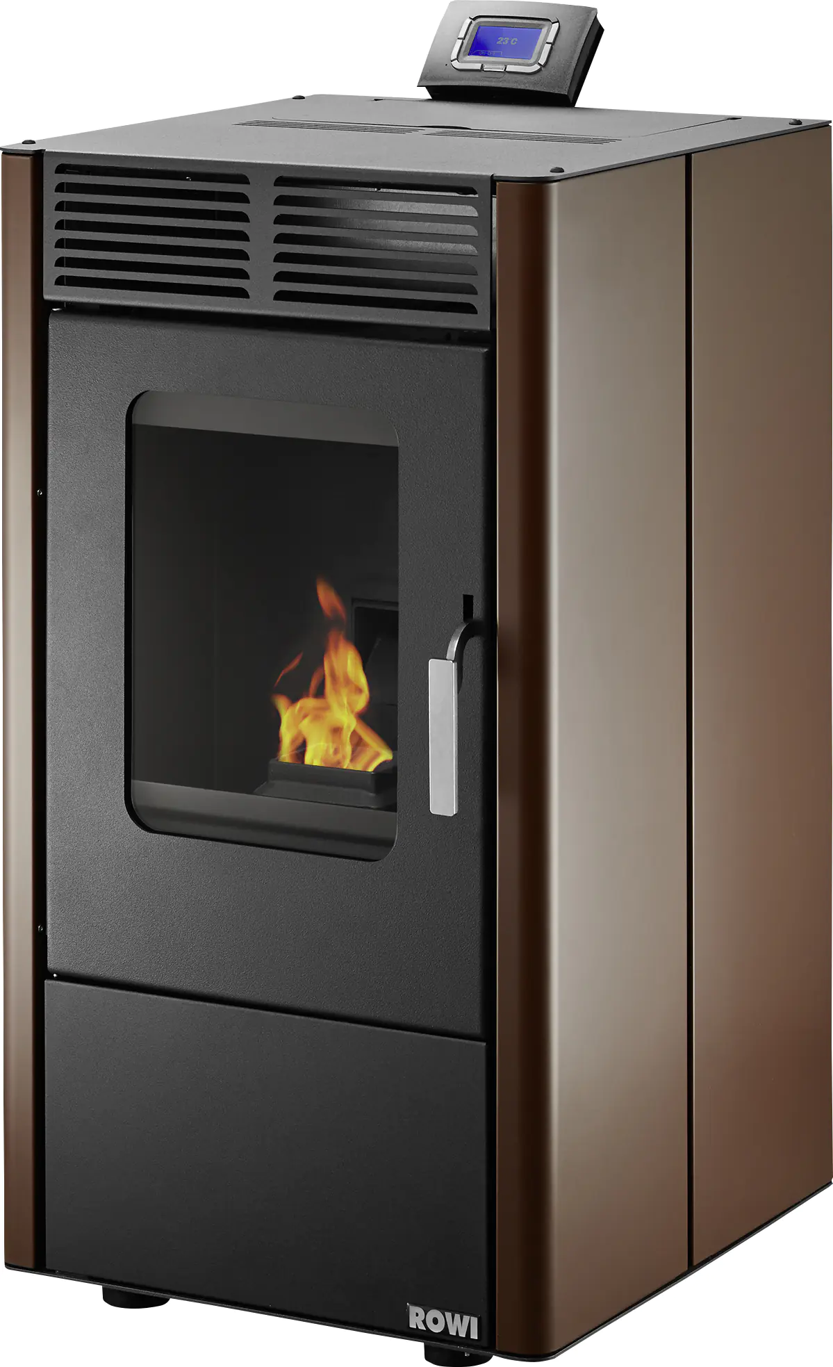Rowi Pellet-Heizofen Modesto braun schwarz 6000 Watt 87 x 47 x 57 cm