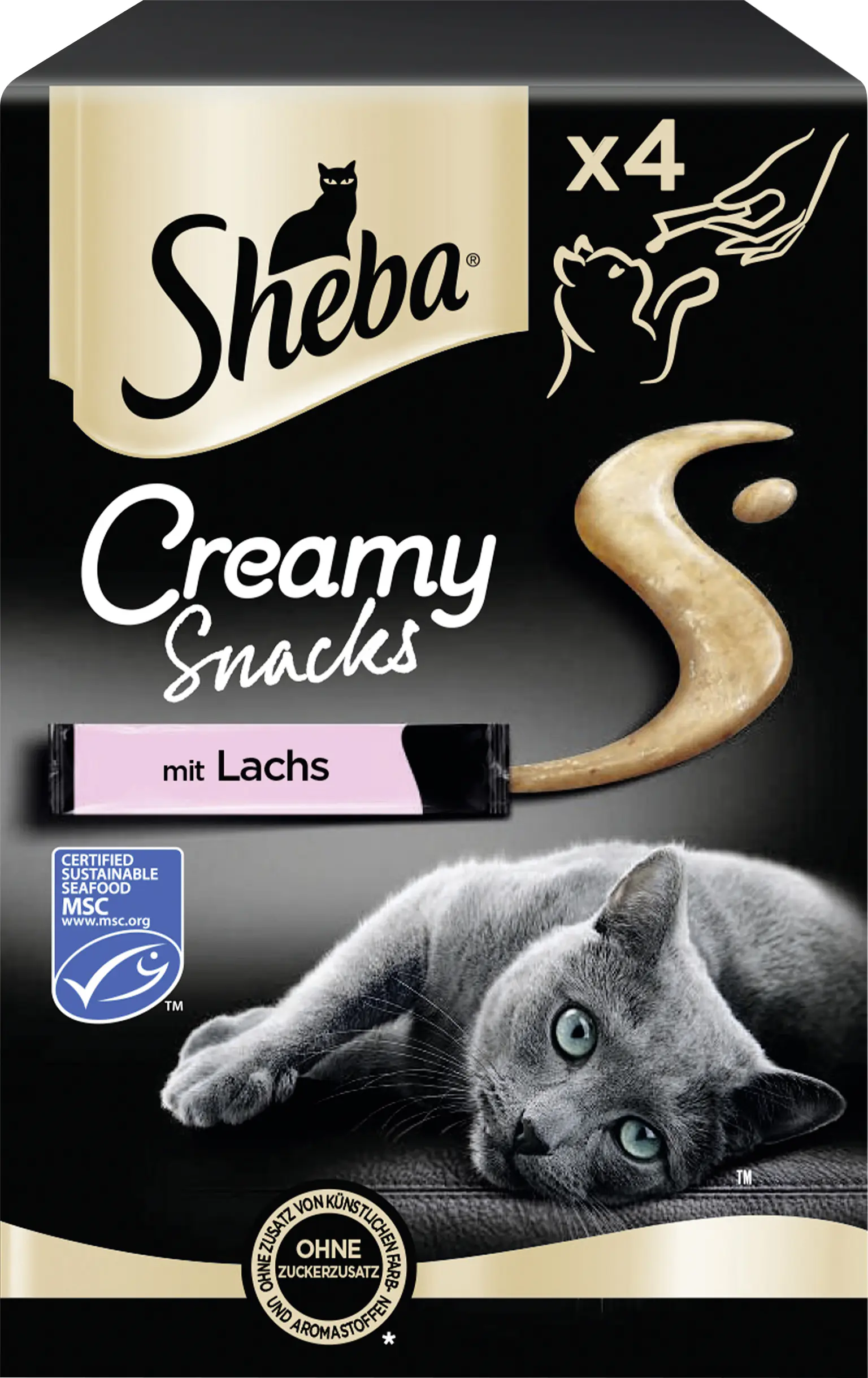 Sheba Creamy Snacks Katzenleckerli Adult 4 x 12 g Lachs