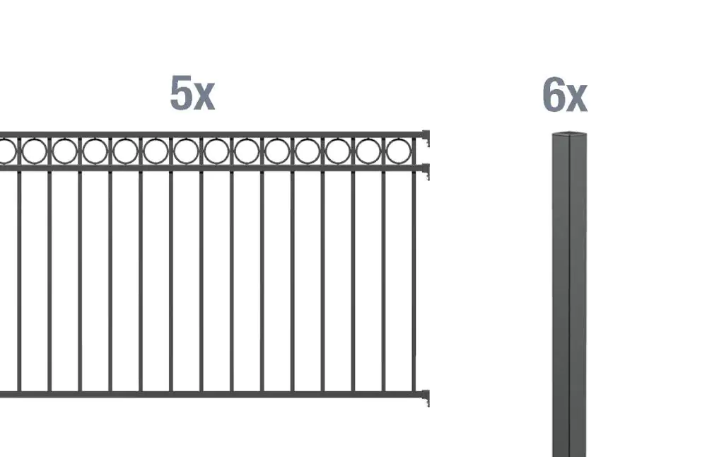Alberts Komplettset Zaun Circle 10 m 120 cm anthrazit zE Alberts Komplettset Zaun Circle 10 m 120 cm anthrazit zE