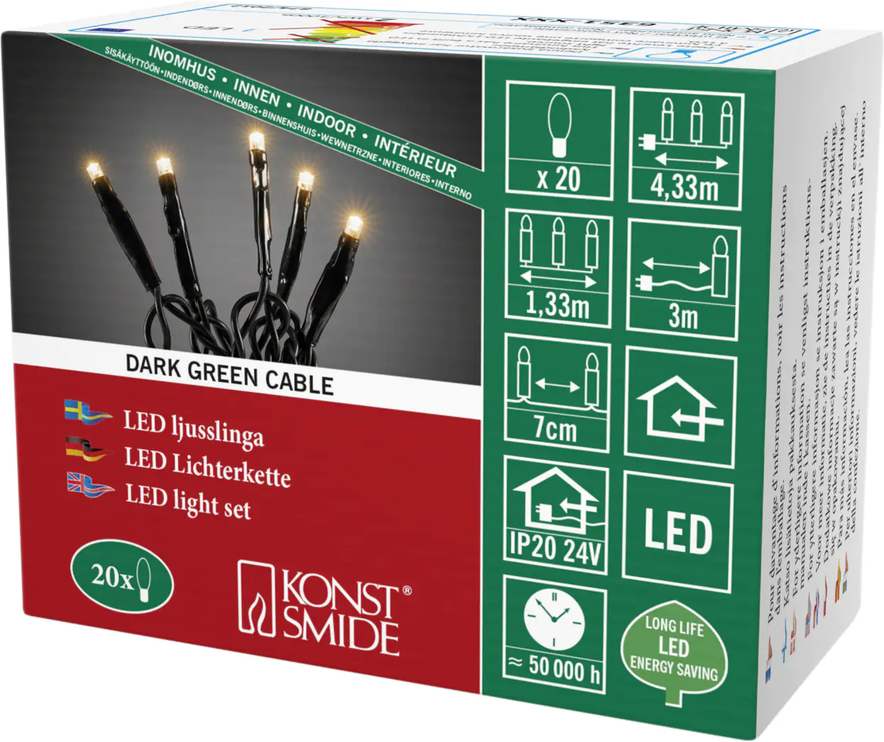 Konstsmide LED Lichterkette 20 LED 20 LED, bernstein