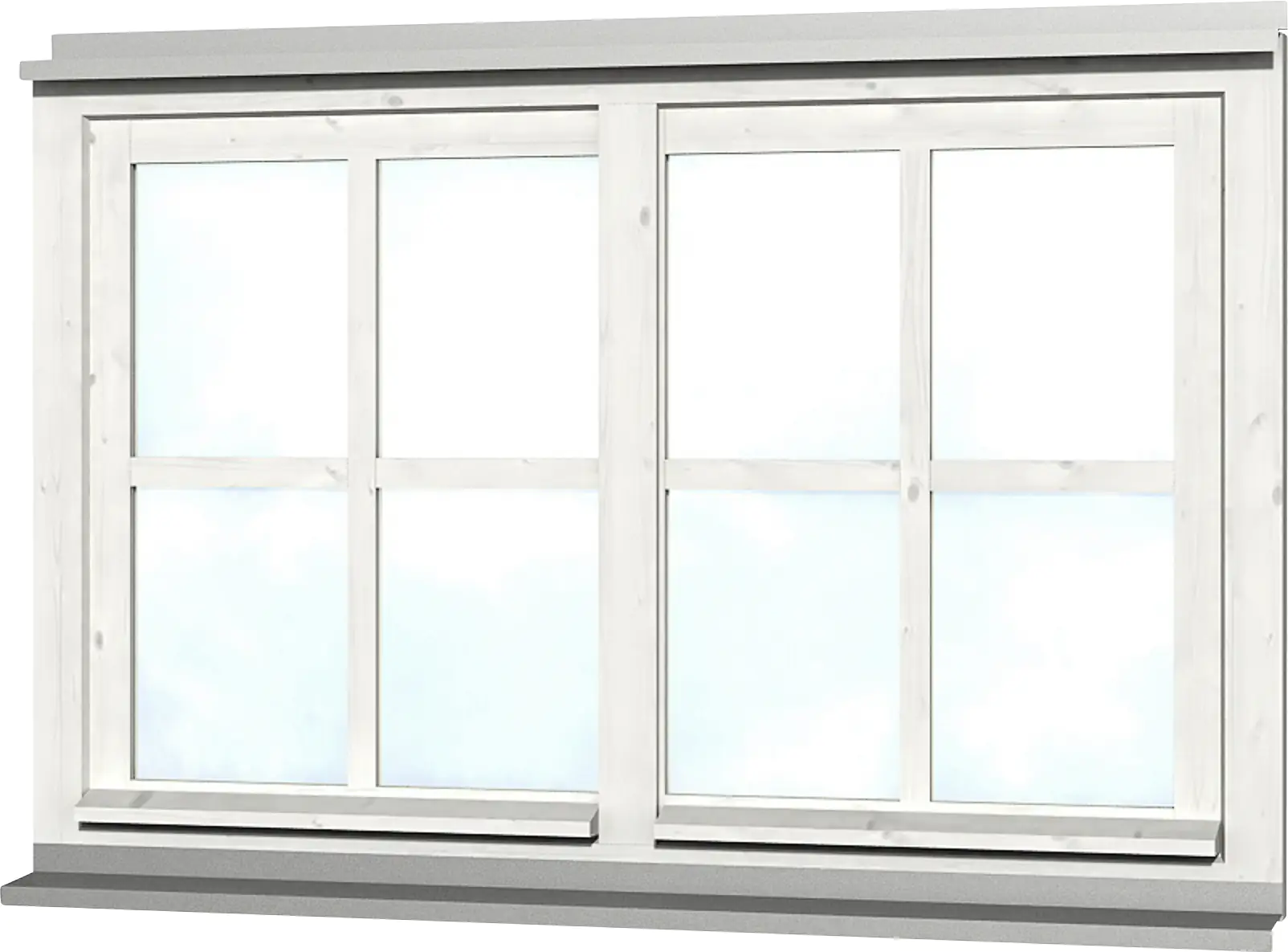 SKAN HOLZ Doppelfenster Rahmenaußenm. 132,4 x 82,1 cm lasiert in Weiß
