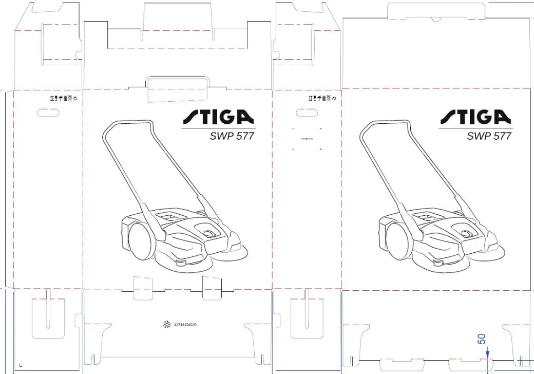Stiga Handkehrmaschine SWP 577 77 cm Arbeitsbreite