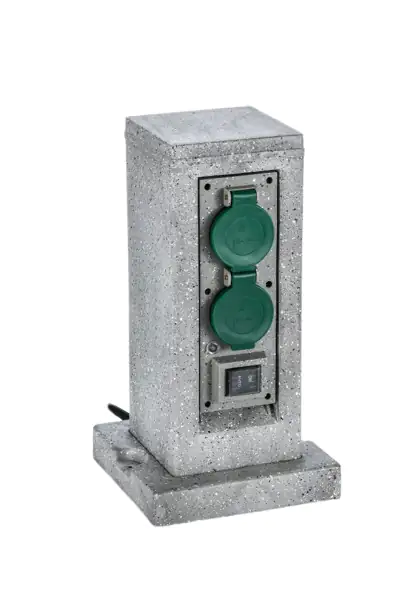 Trendline Steckdosenverteiler 4-fach 29,5 cm steinoptik mit Dämmerungssensor