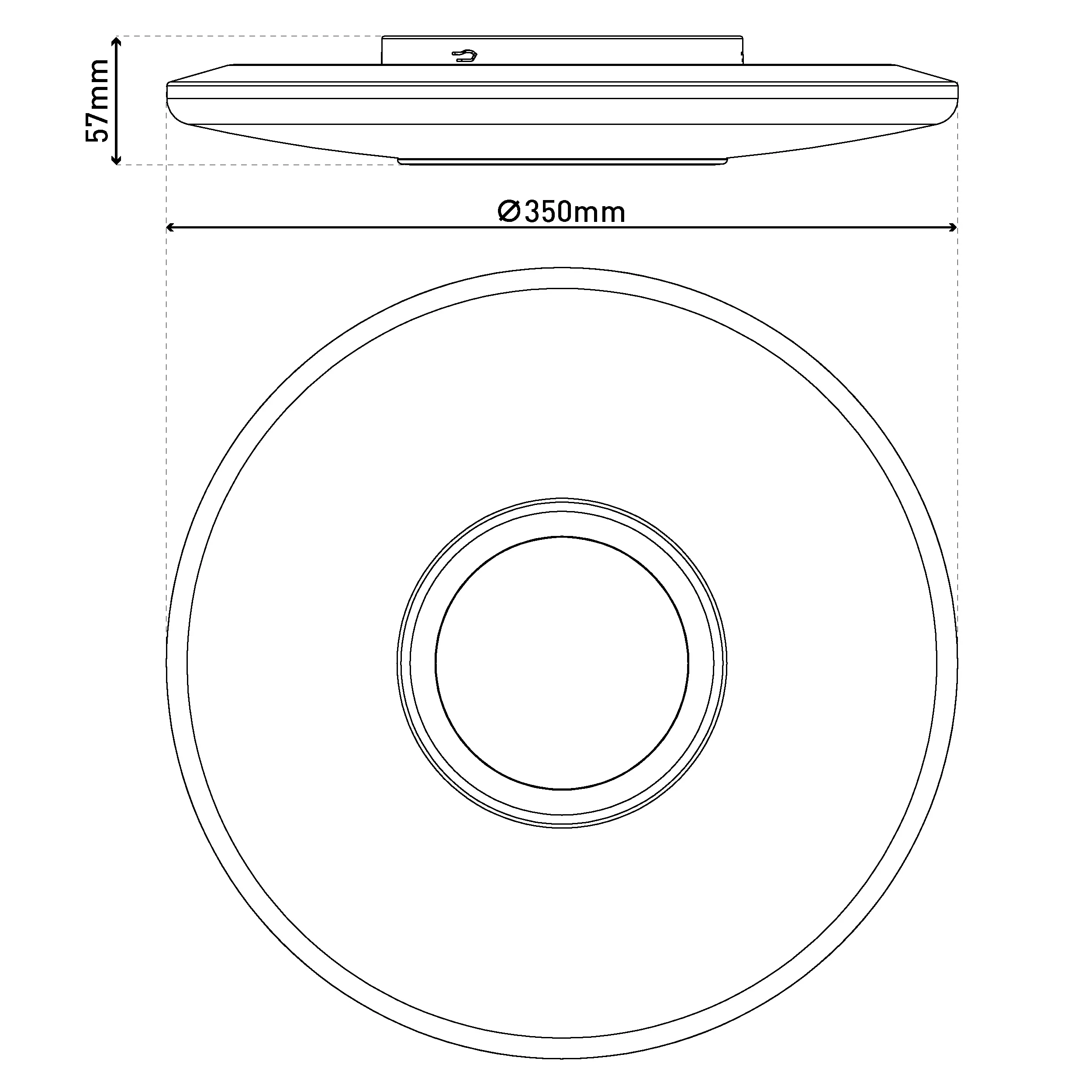 Light & More LED-Deckenleuchte weiß Ø 35 x 5,7 cm warmweiß 