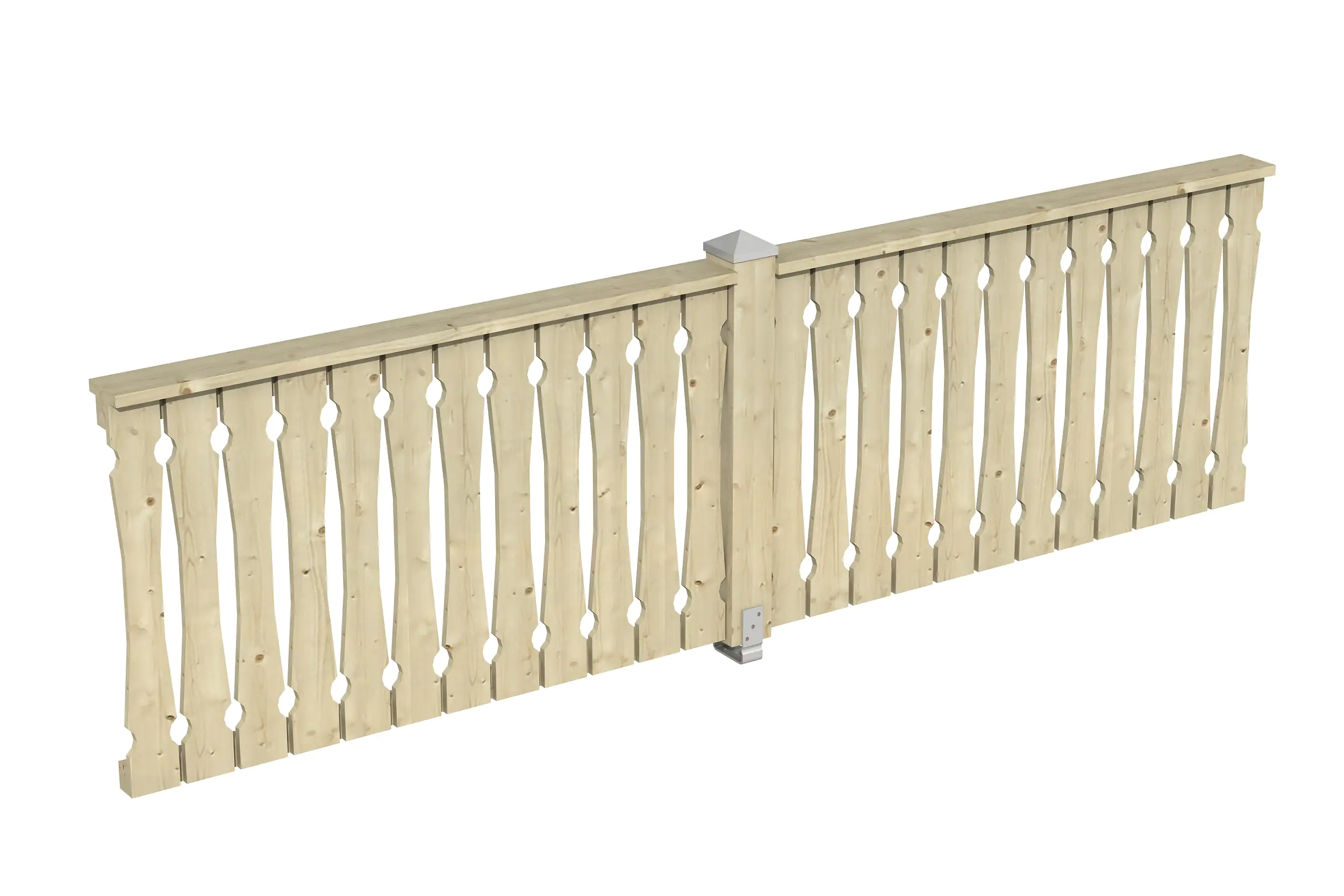 SKAN HOLZ Brüstung Balkonschalung 335 x 96 cm, Fichte, natur