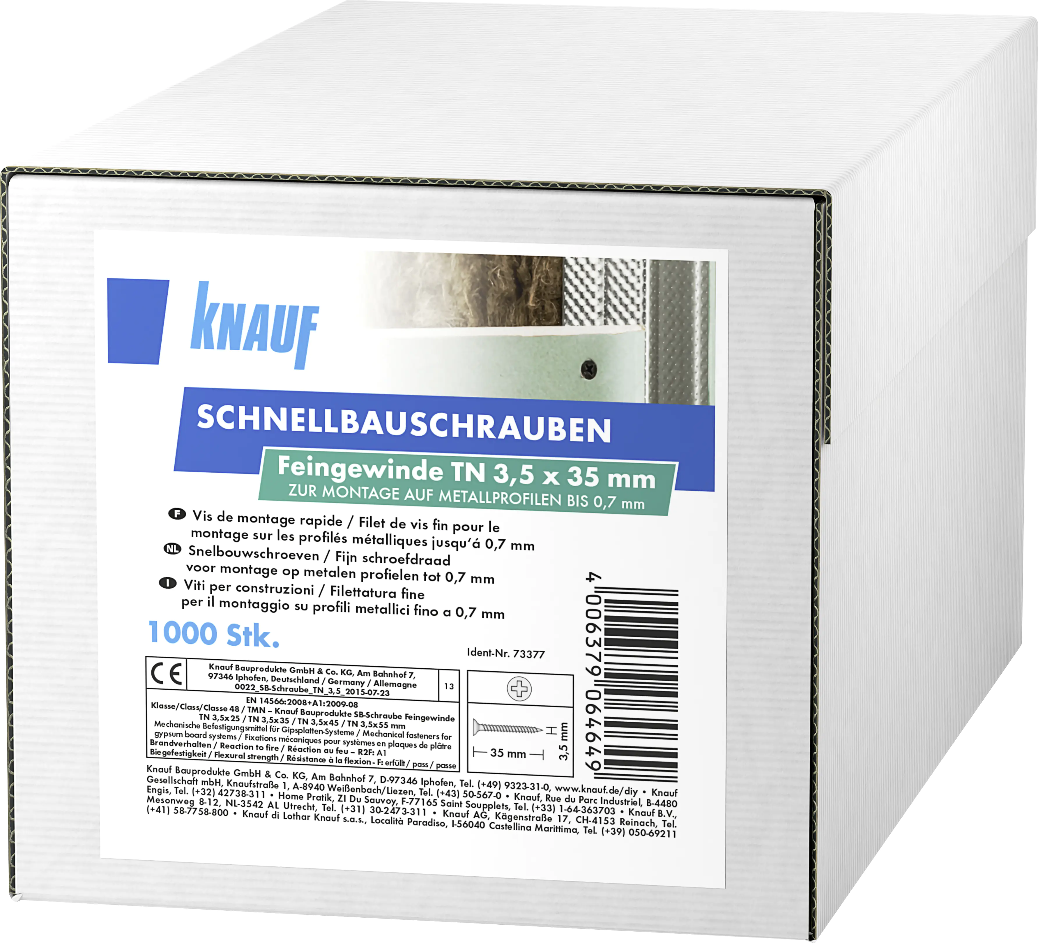 Knauf Schnellbauschrauben 3,5 x 35 mm, PH 1, 1000 Stück Knauf Schnellbauschrauben 3,5 x 35 mm, PH 1, 1000 Stück