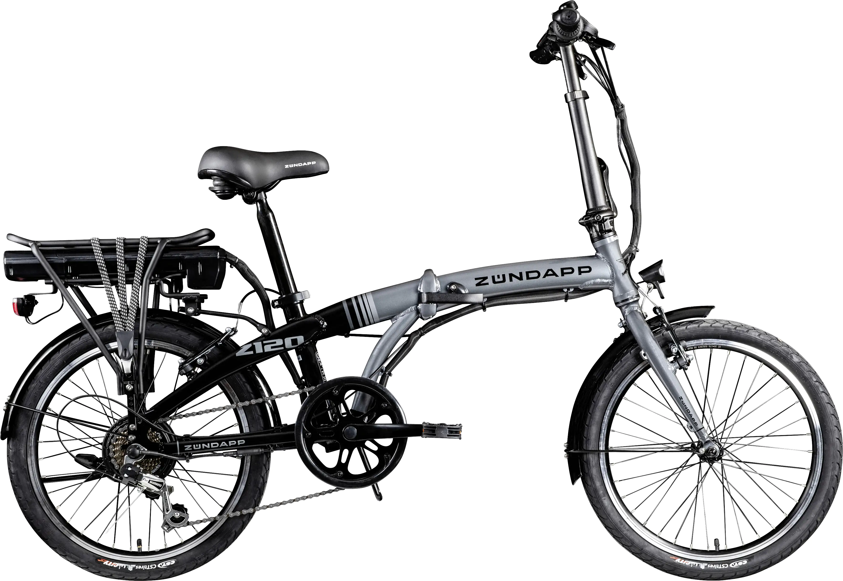 Zündapp E-Bike Faltrad Z120 20 Zoll RH 28cm 7-Gang 374,4 Wh schwarz grau Zündapp E-Bike Faltrad Z120 20 Zoll RH 28cm 7-Gang 374,4 Wh schwarz grau