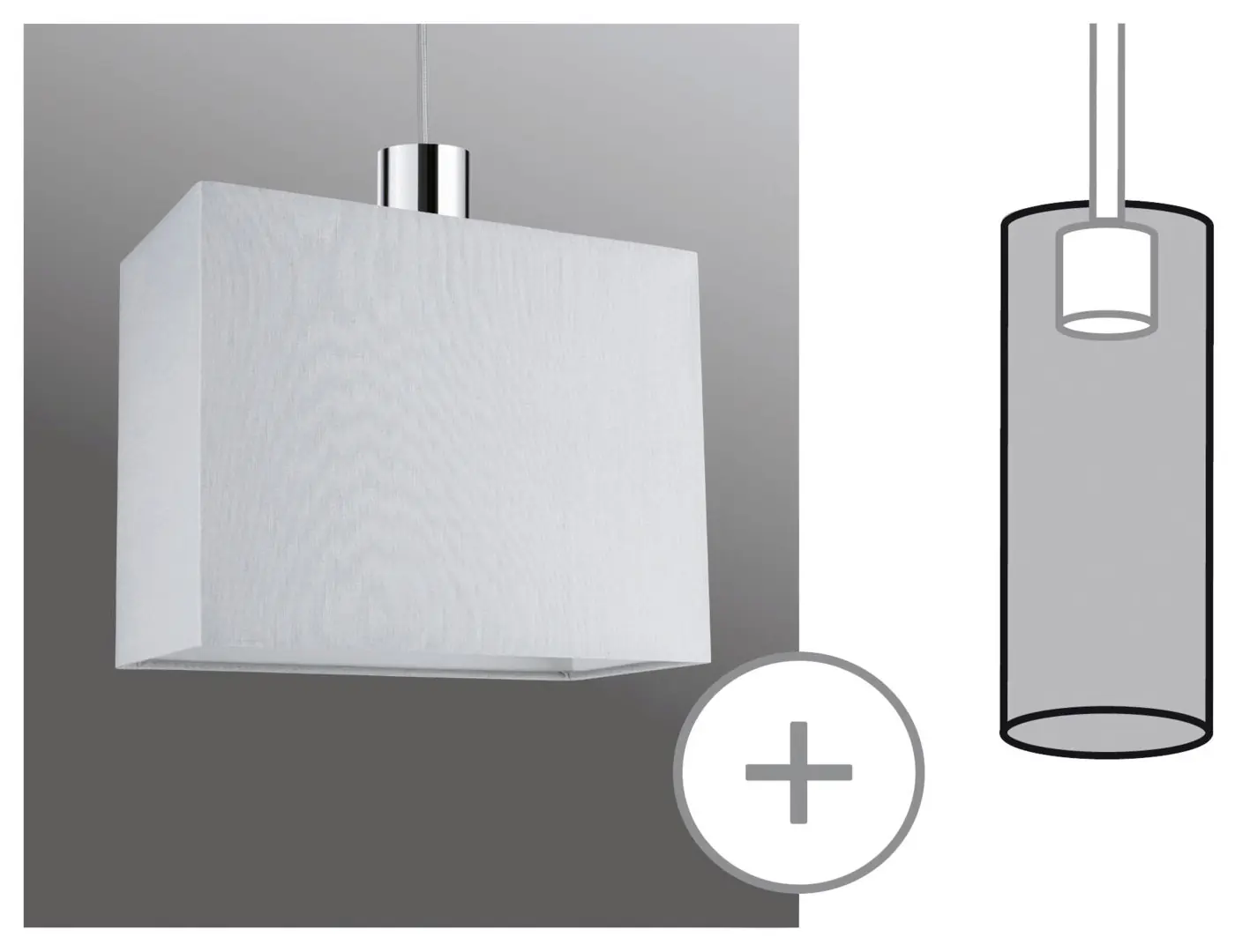 Paulmann URail Lampenschirm Verona 2Easy grau 25 x 13 cm