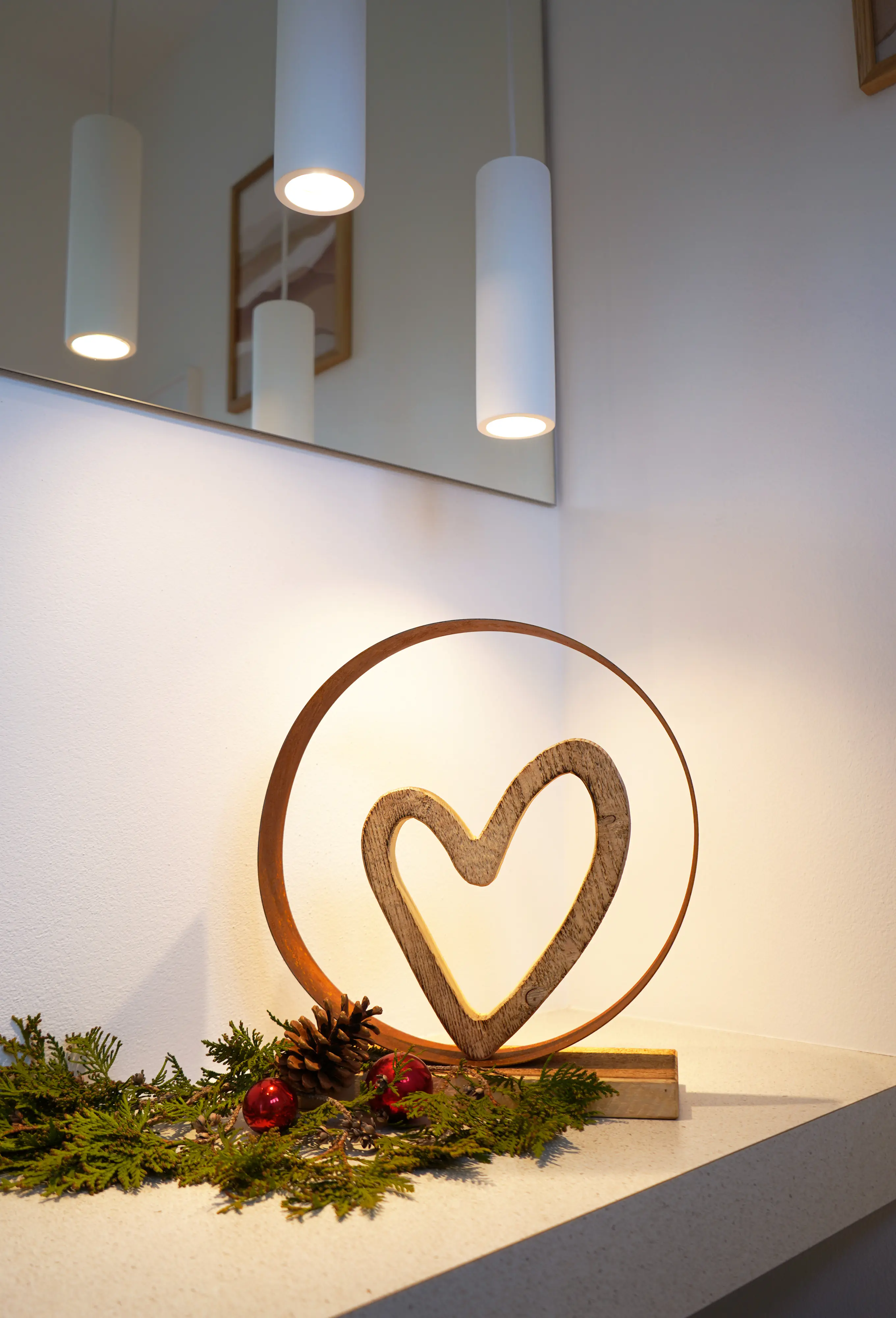 Dekofigur Herz Lissabon 38 x 34 x 10 cm rostbraun